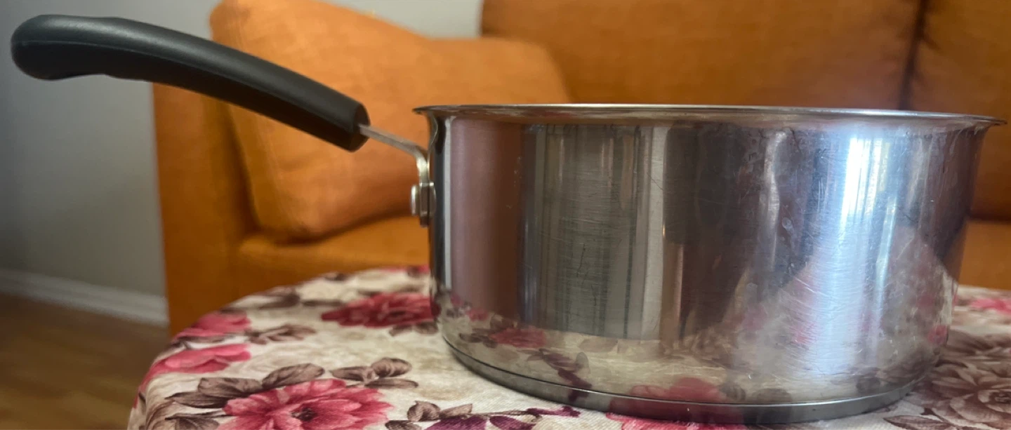 Stainless Steel Saucepan with Black Handle