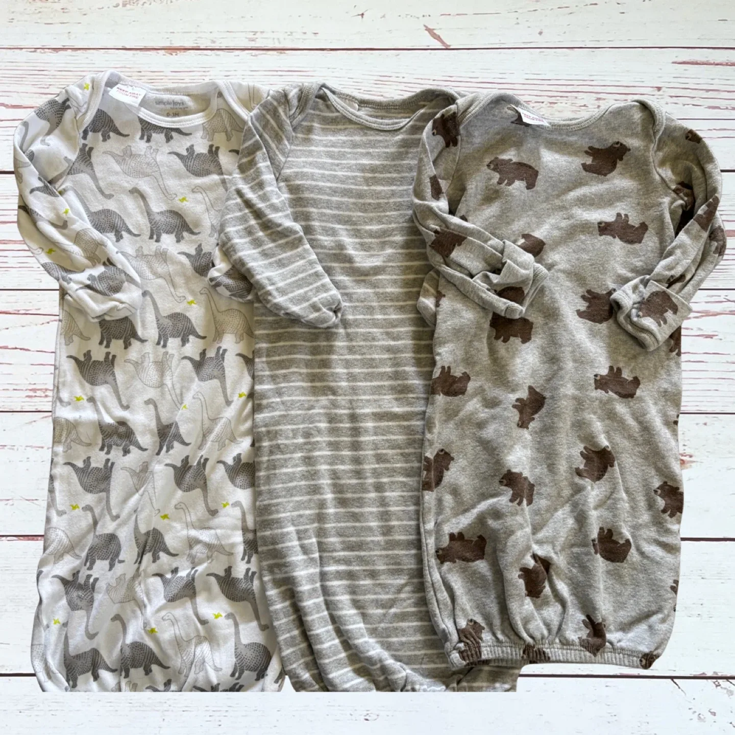 Simple Joys Newborn Long Sleeve Sleep Gown 3Pc Bundle - photo 2