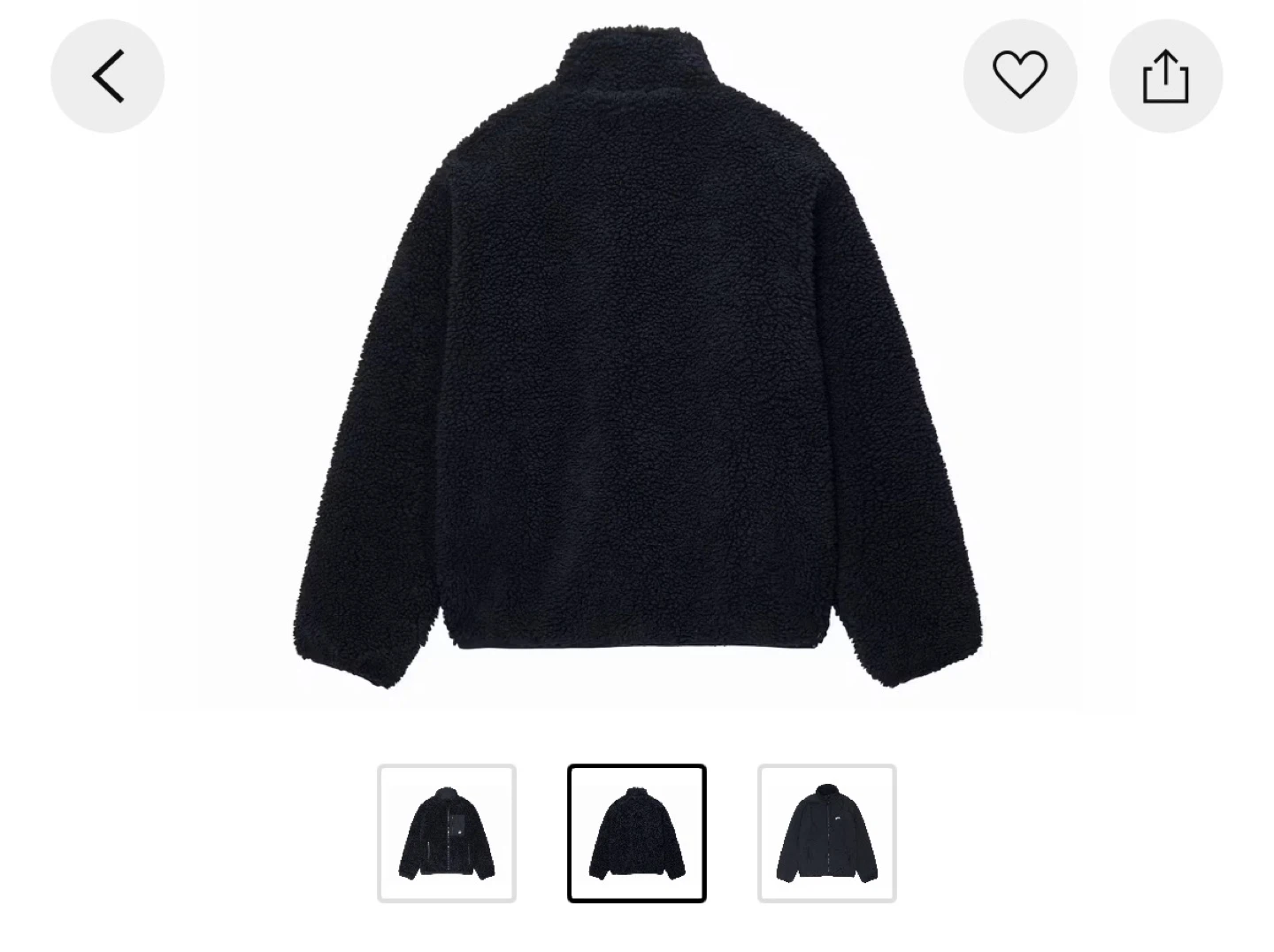Stüssy Sherpa Fleece Jacket Black ( Reversible ) - photo 2