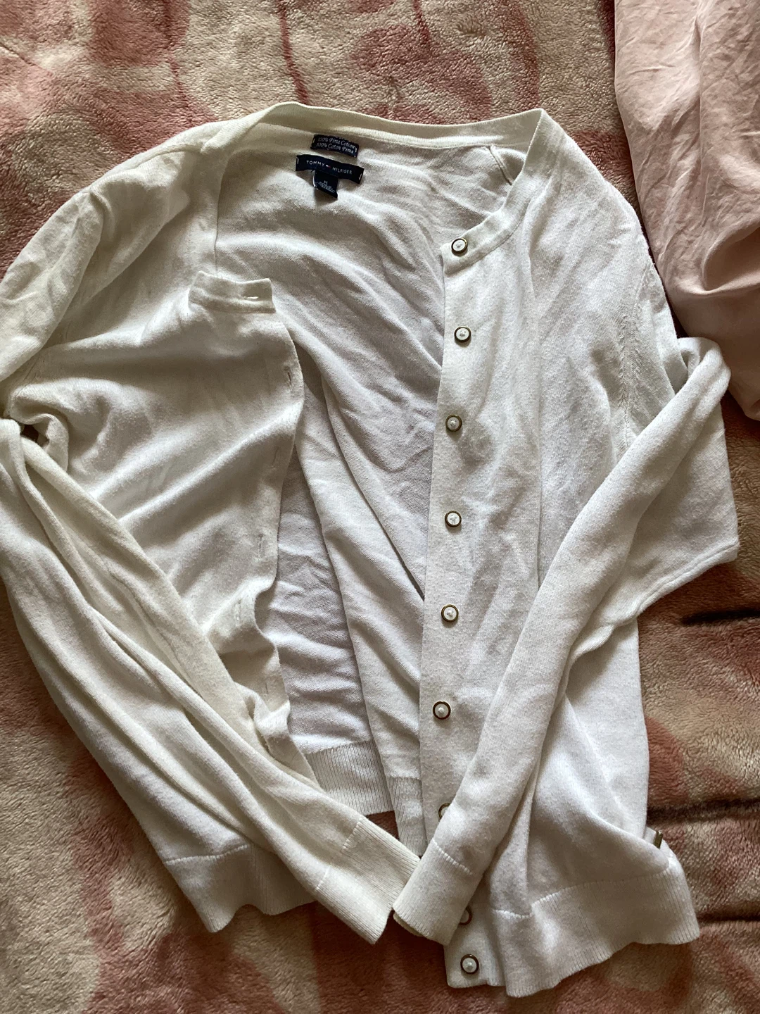 Tommy Hilfiger White Cardigan Sweater