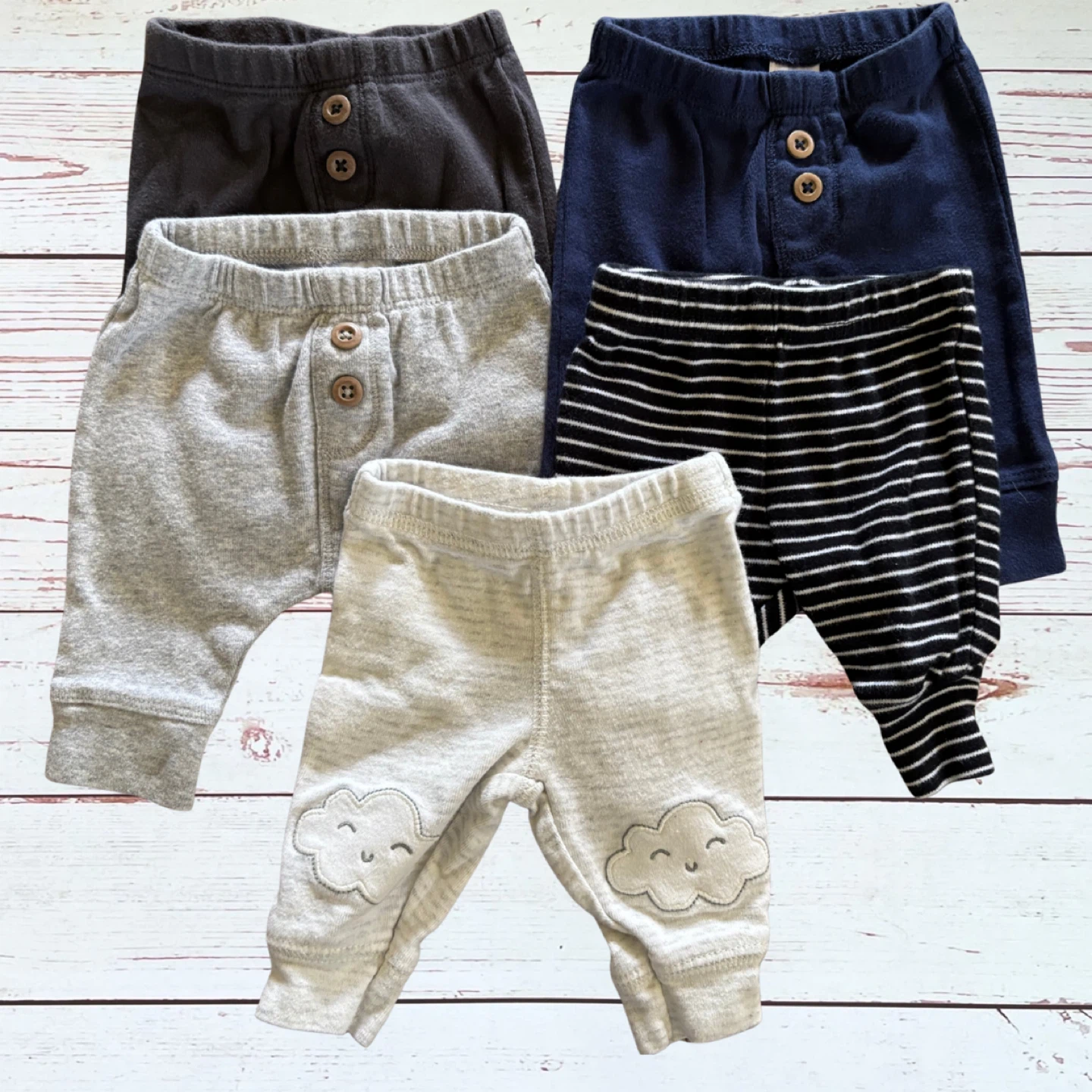 Carter's Newborn Baby 5 PC Pants Bundle