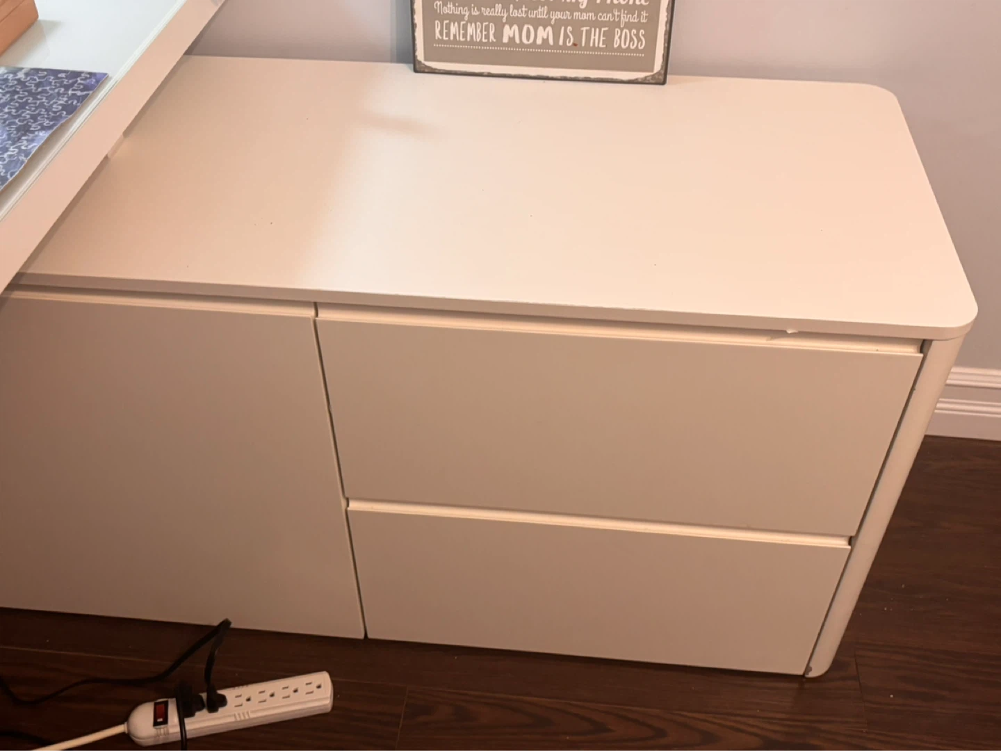 White L-Shaped Desk with Storage Unit - photo 3