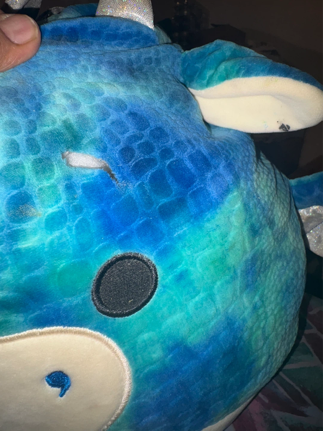 Blue tie-dye dragon plush toy