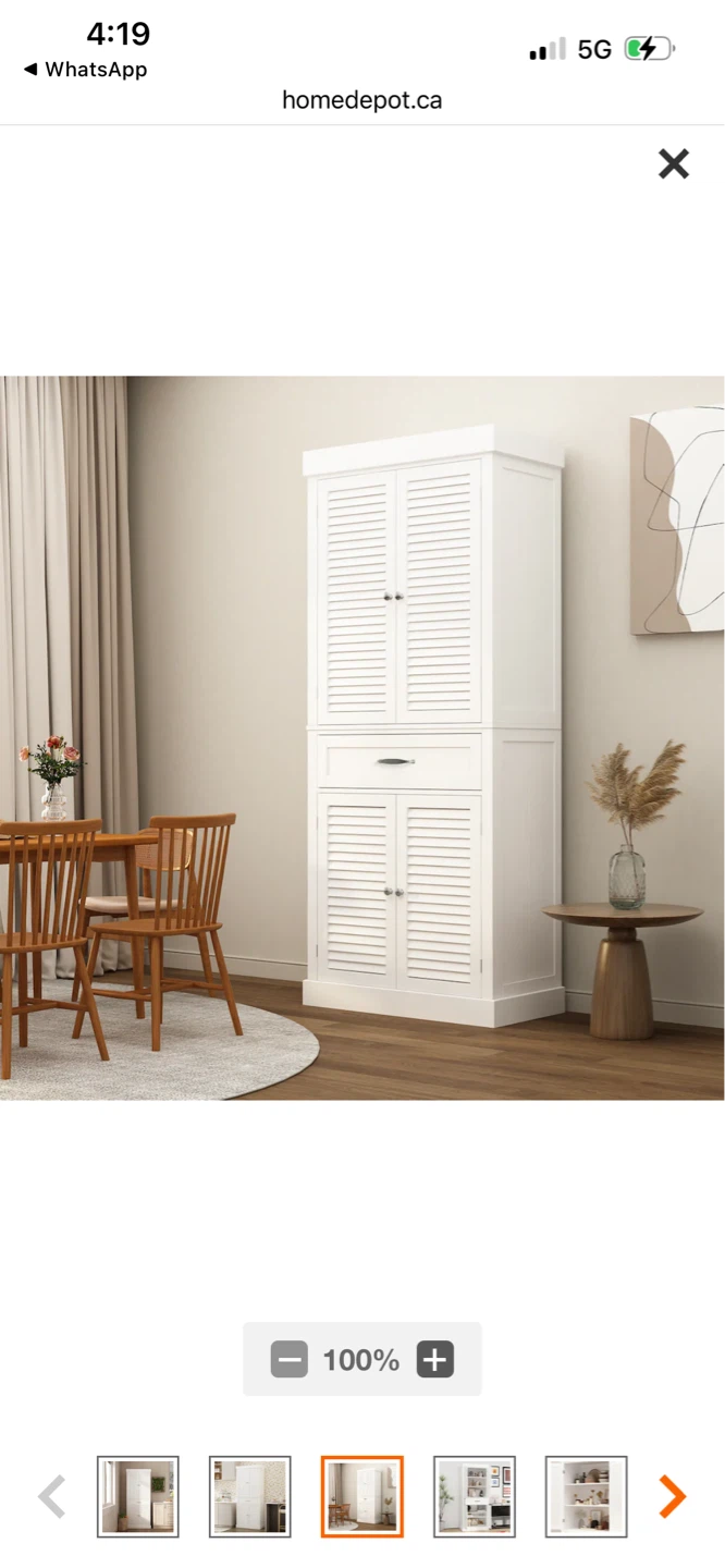 New White Kitchen Pantry Cabinet with Drawers and Doors - photo 3
