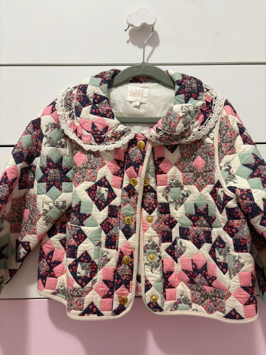 Louise Misha Quilted Patchwork Jacket - Girls Size 5