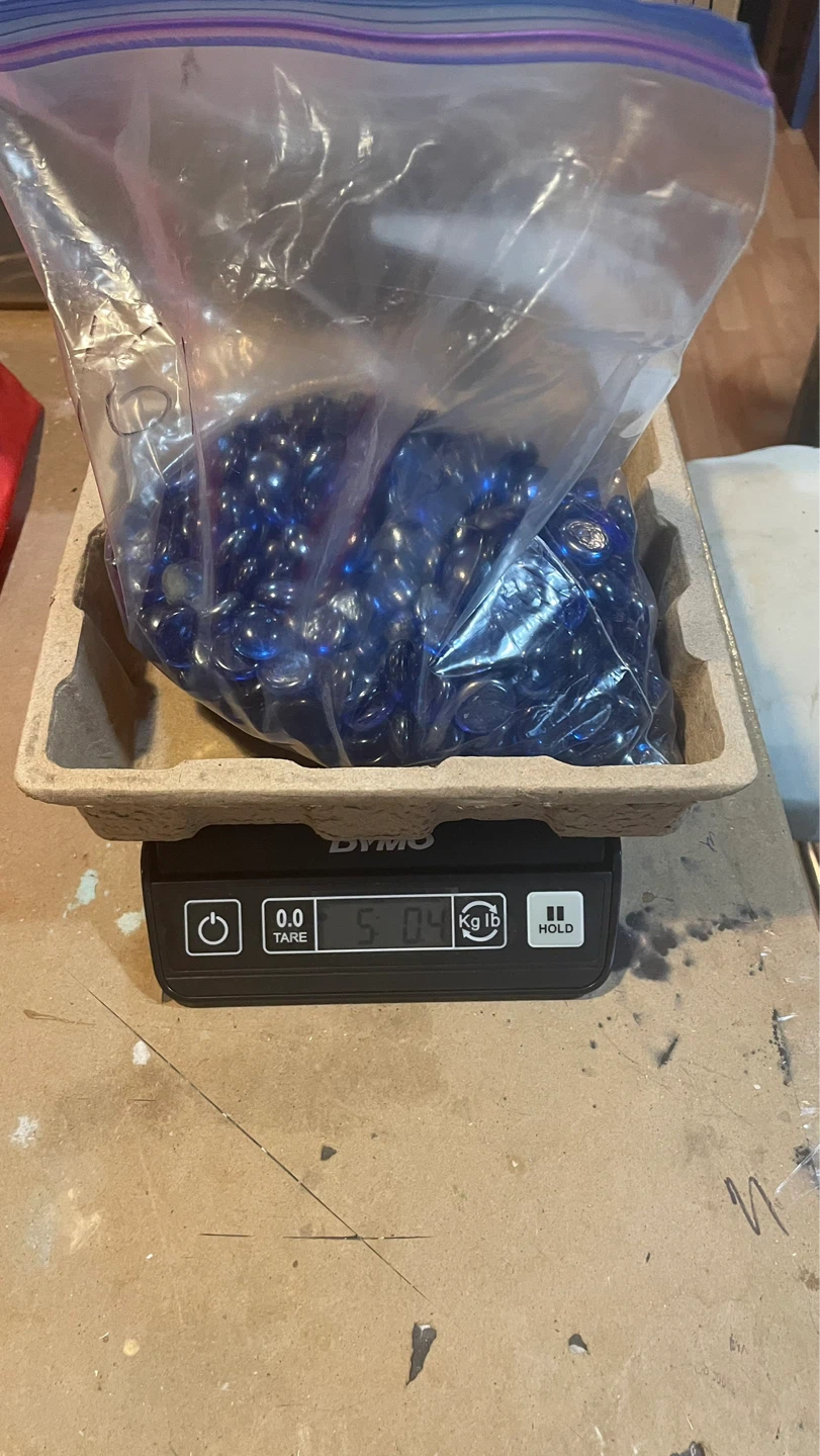 2 Bags of Blue Glass Gems 5lb each - photo 2