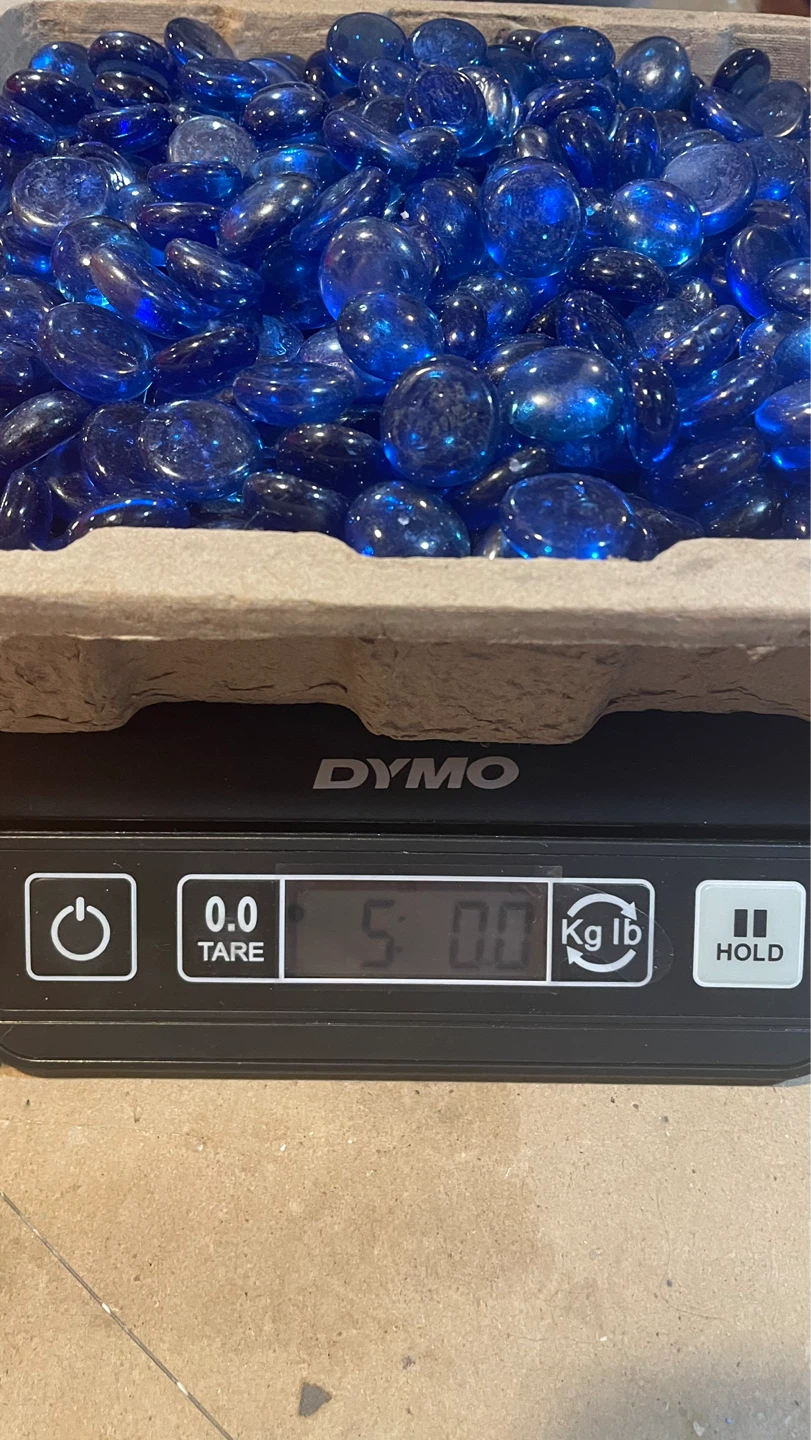 2 Bags of Blue Glass Gems 5lb each