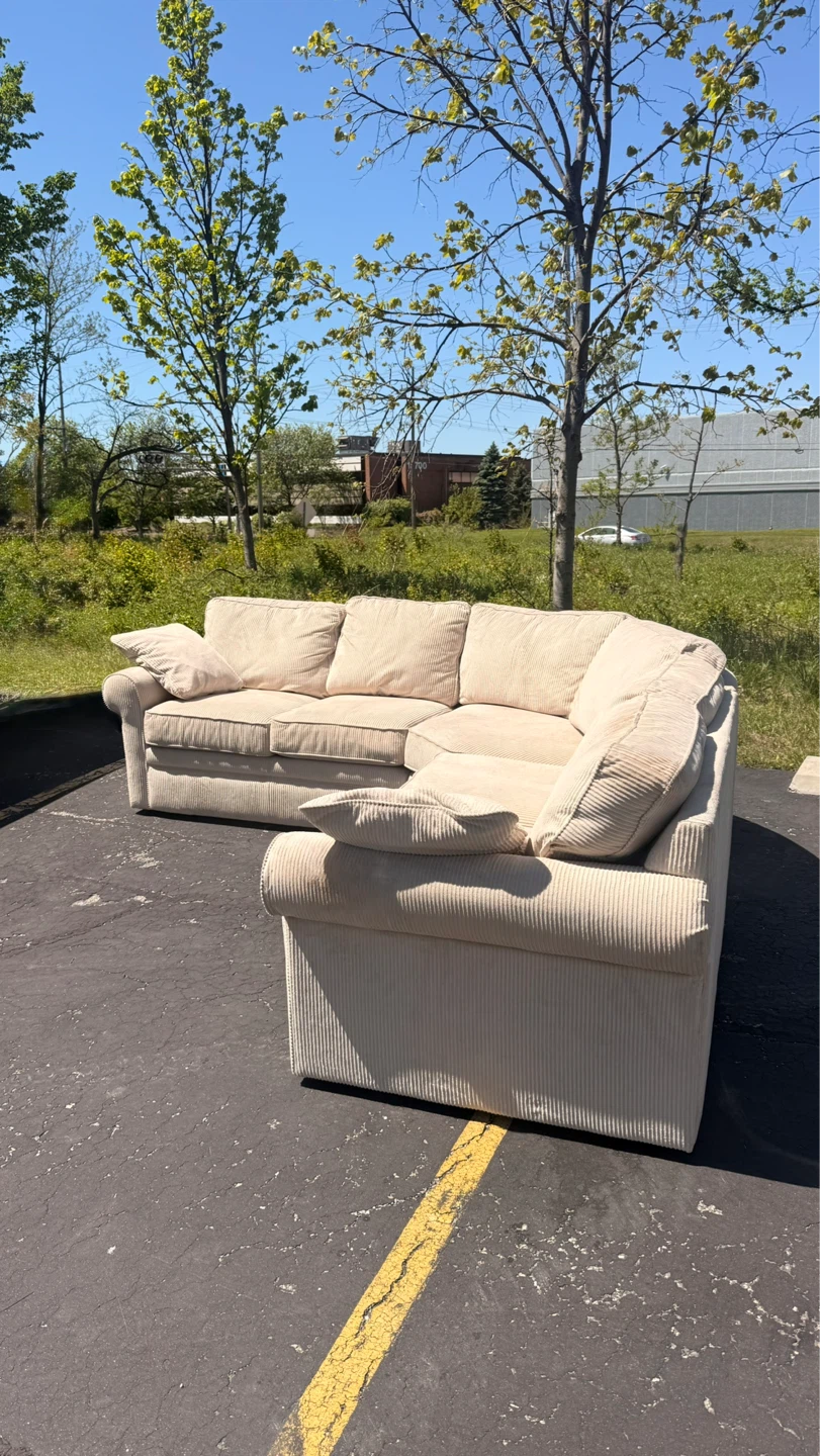 Large Beige Sectional Couch - photo 4