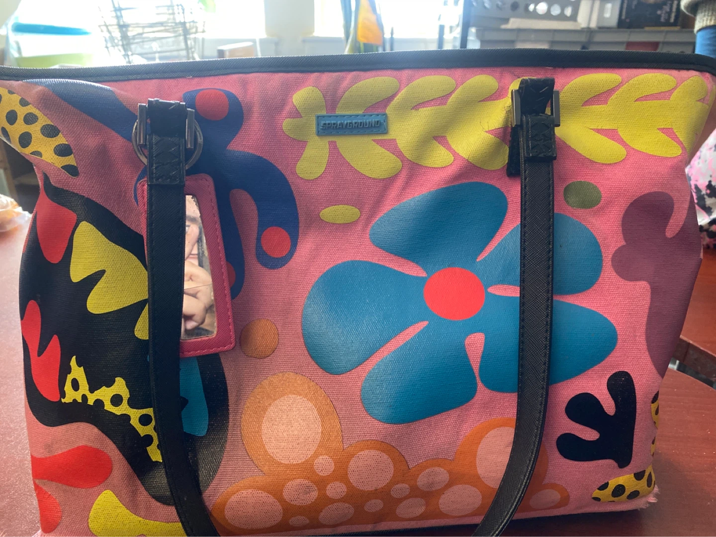 Sprayground Pink Floral Tote Bag