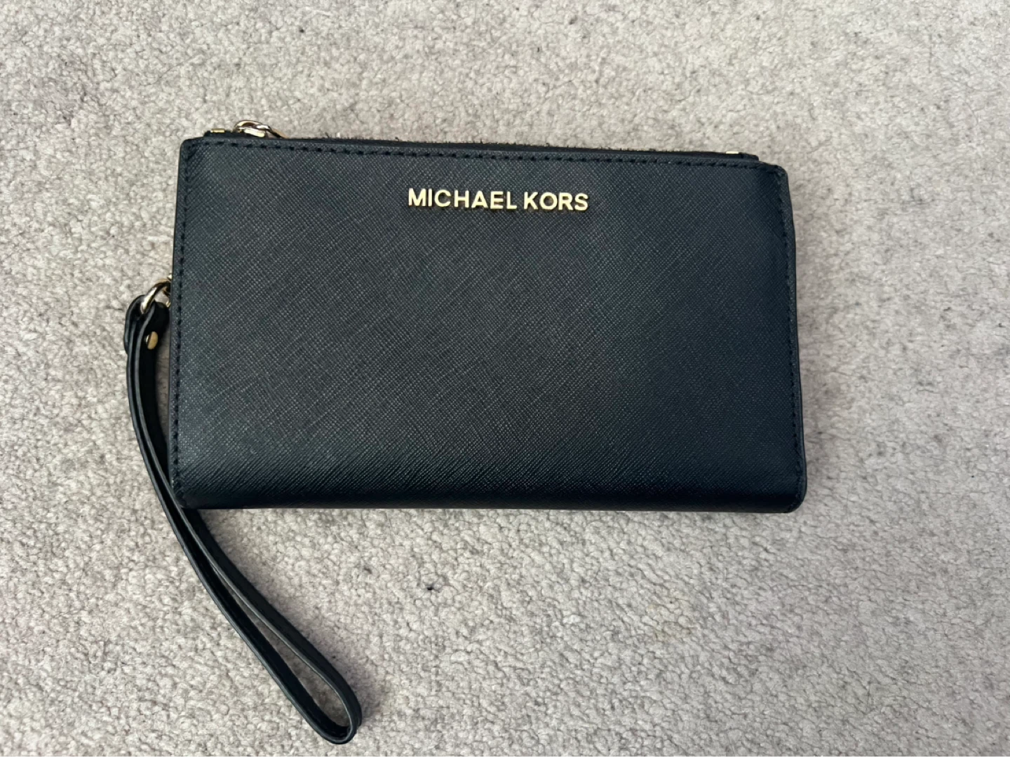 Michael Kors Black Saffiano Leather Wristlet Wallet