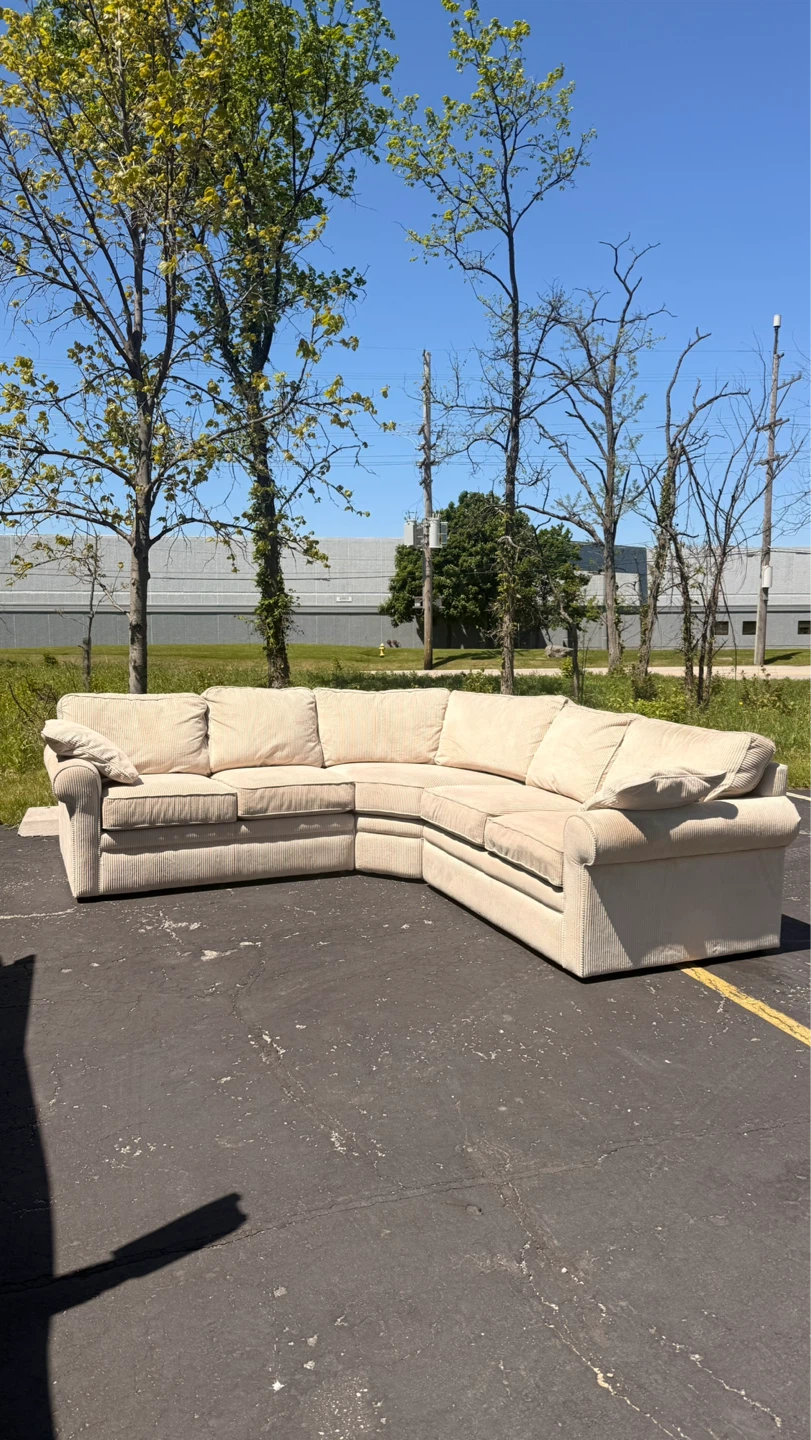 Large Beige Sectional Couch