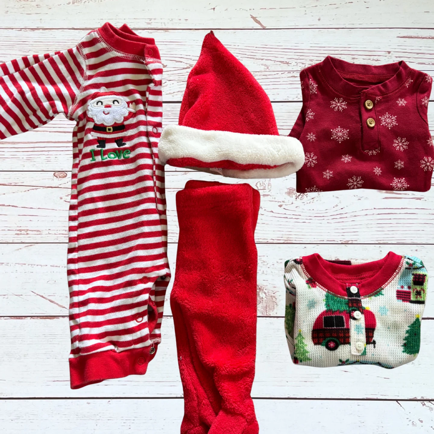 0-3 Month Baby Boy Christmas Pajama Bundle - photo 2