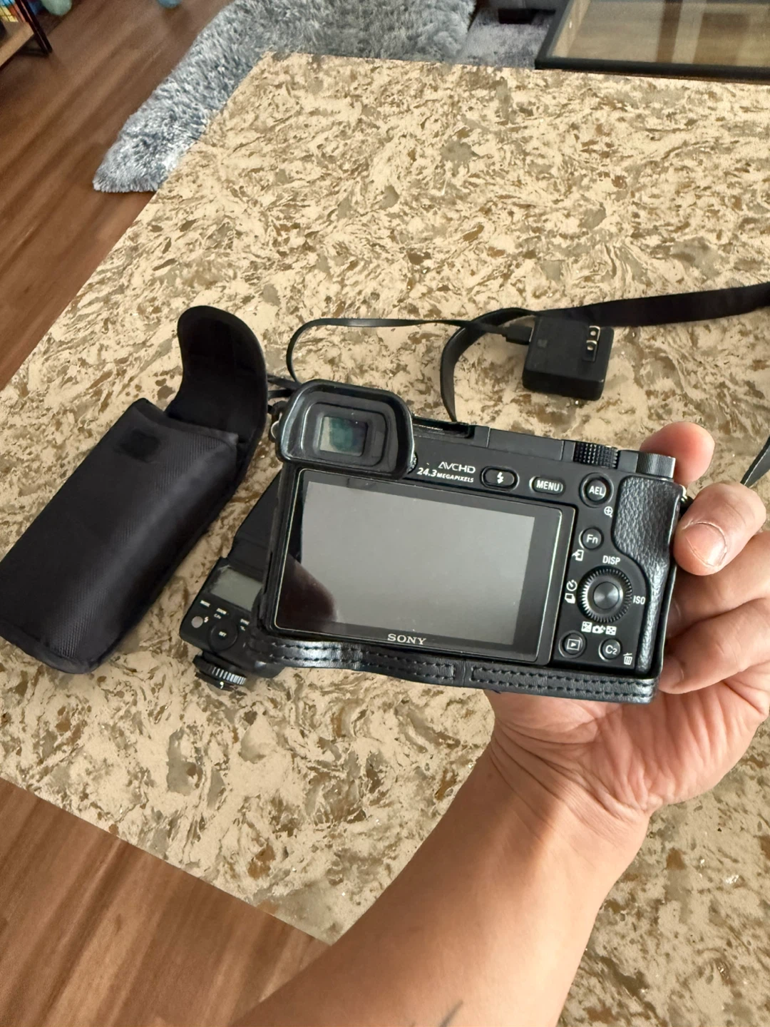 Sony Alpha a6000 Mirrorless Camera with Flash and Accessories