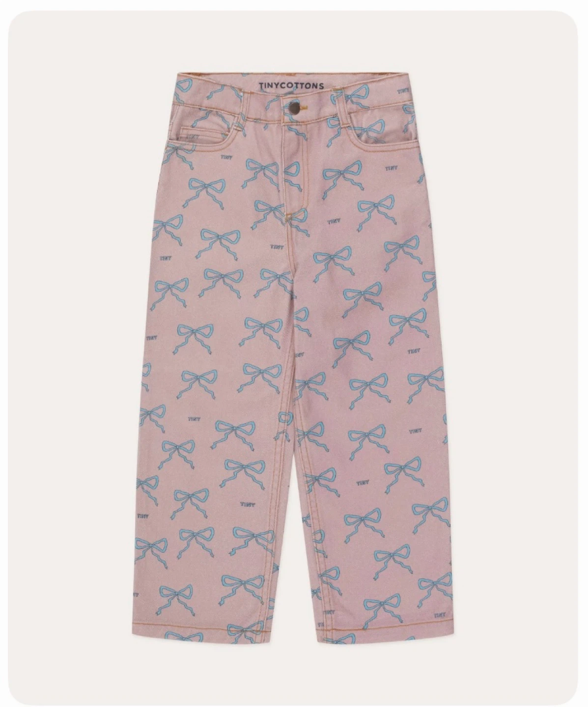 Tinycottons Bows Straight Jeans Taupe 4Y - photo 4