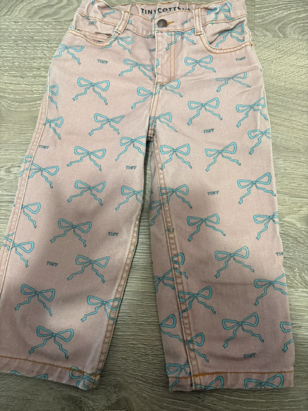 Tinycottons Bows Straight Jeans Taupe 4Y