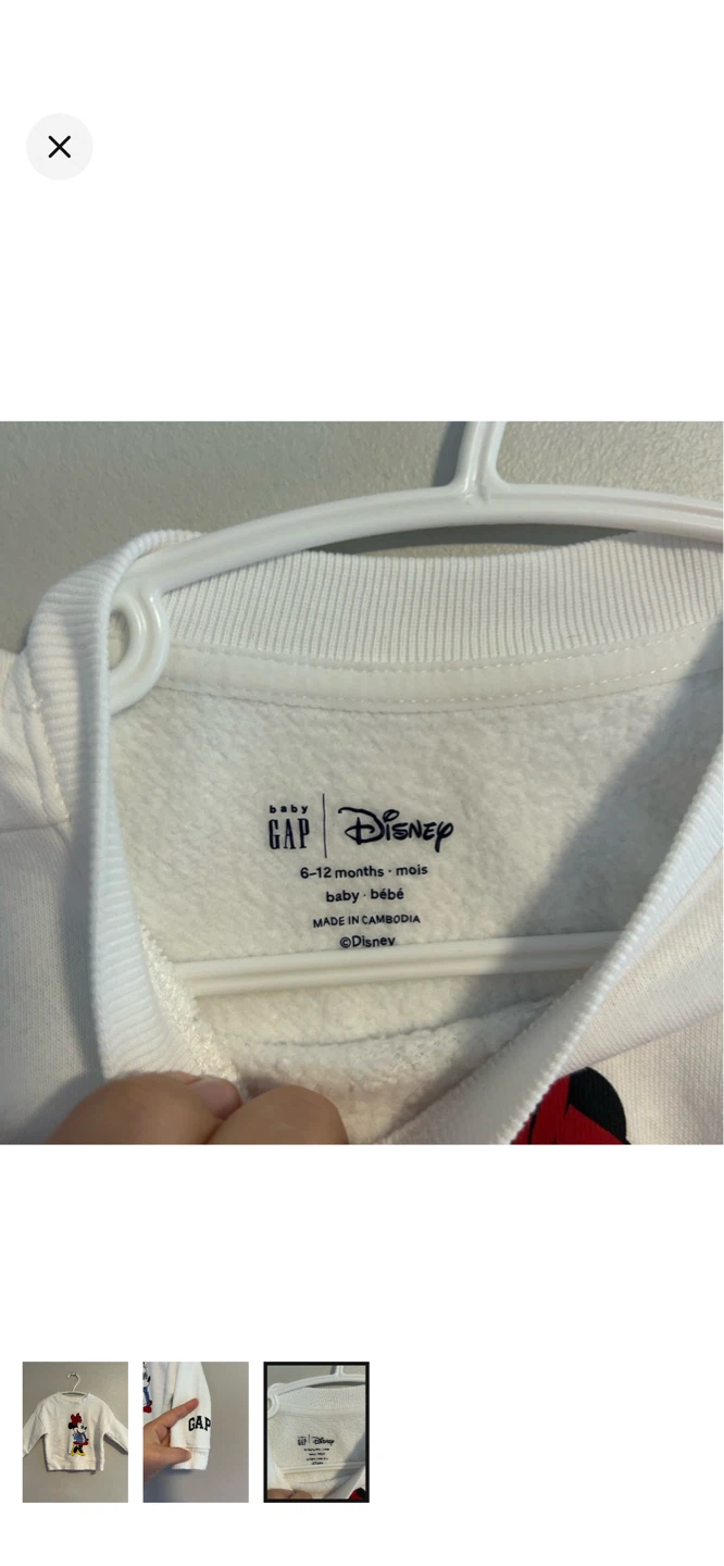 Gap Baby Disney Minnie Mouse Sweatshirt 6-12 Months White - photo 3