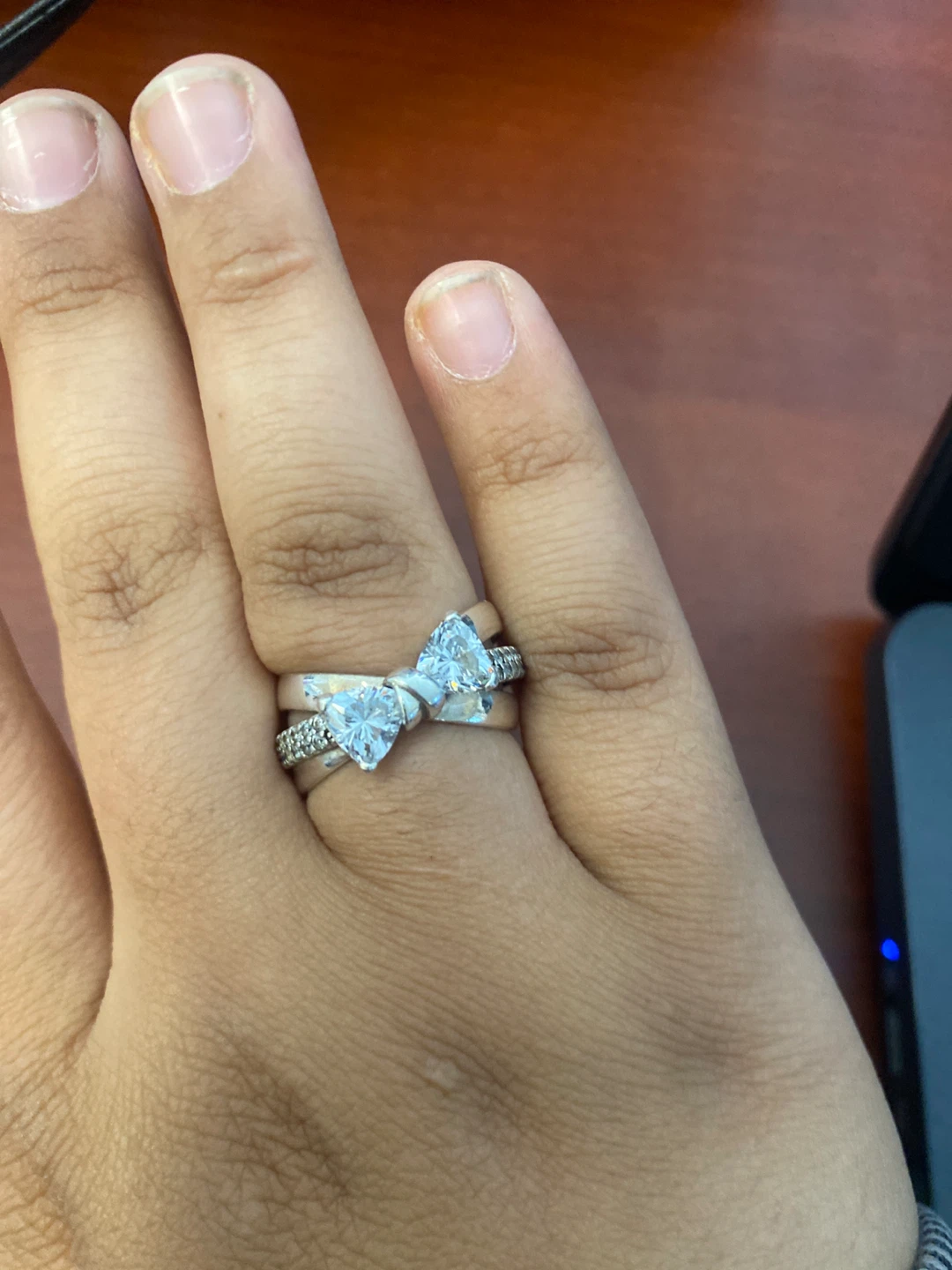 Pandora Bow Ring Silver with Stones