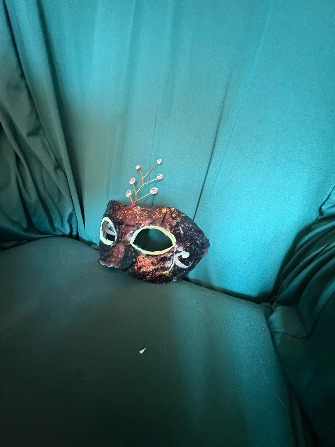 Handmade Masquerade Mask with Rhinestones - photo 3