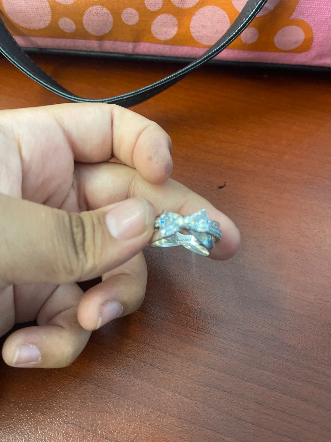Pandora Bow Ring Silver with Stones - photo 2
