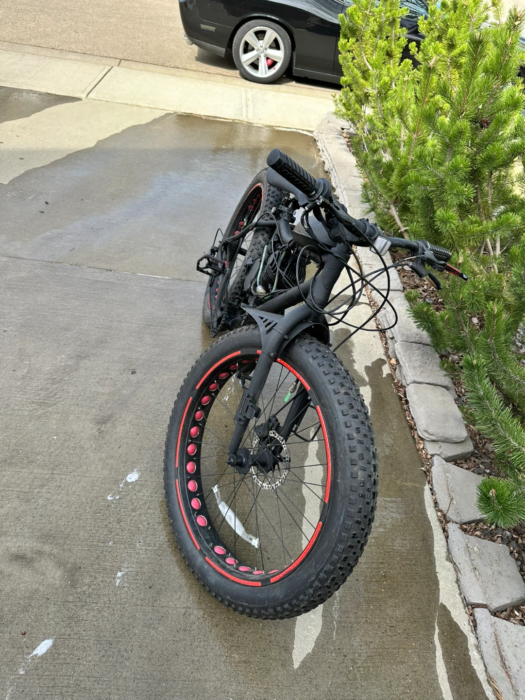 Black Fat Tire Motorized Bicycle