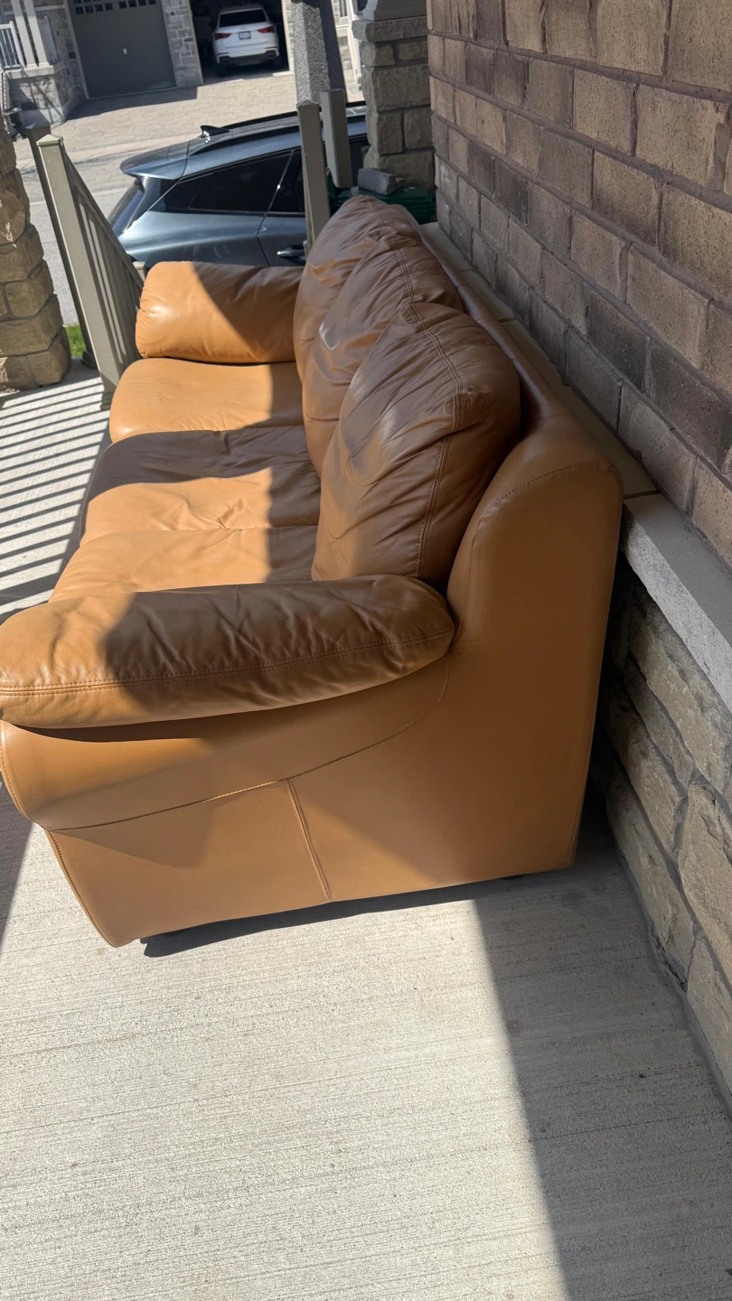 Brown Leather Sofa - photo 2