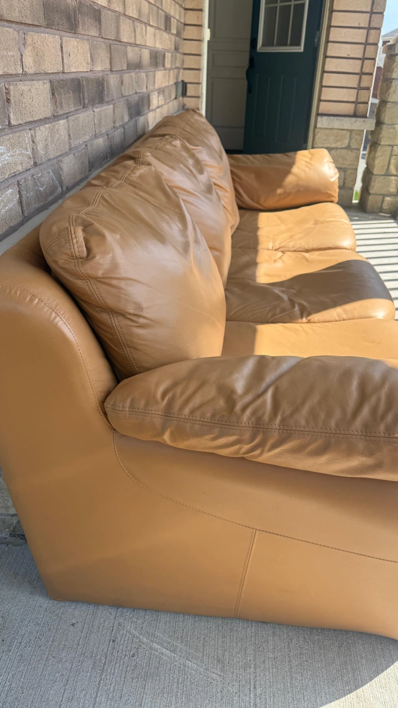 Brown Leather Sofa - photo 4
