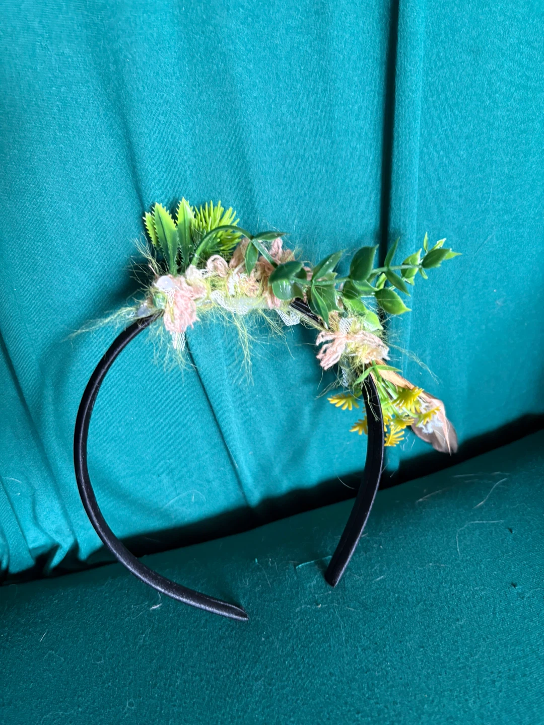 Greenery Headband with Pink and Green Accents - photo 2
