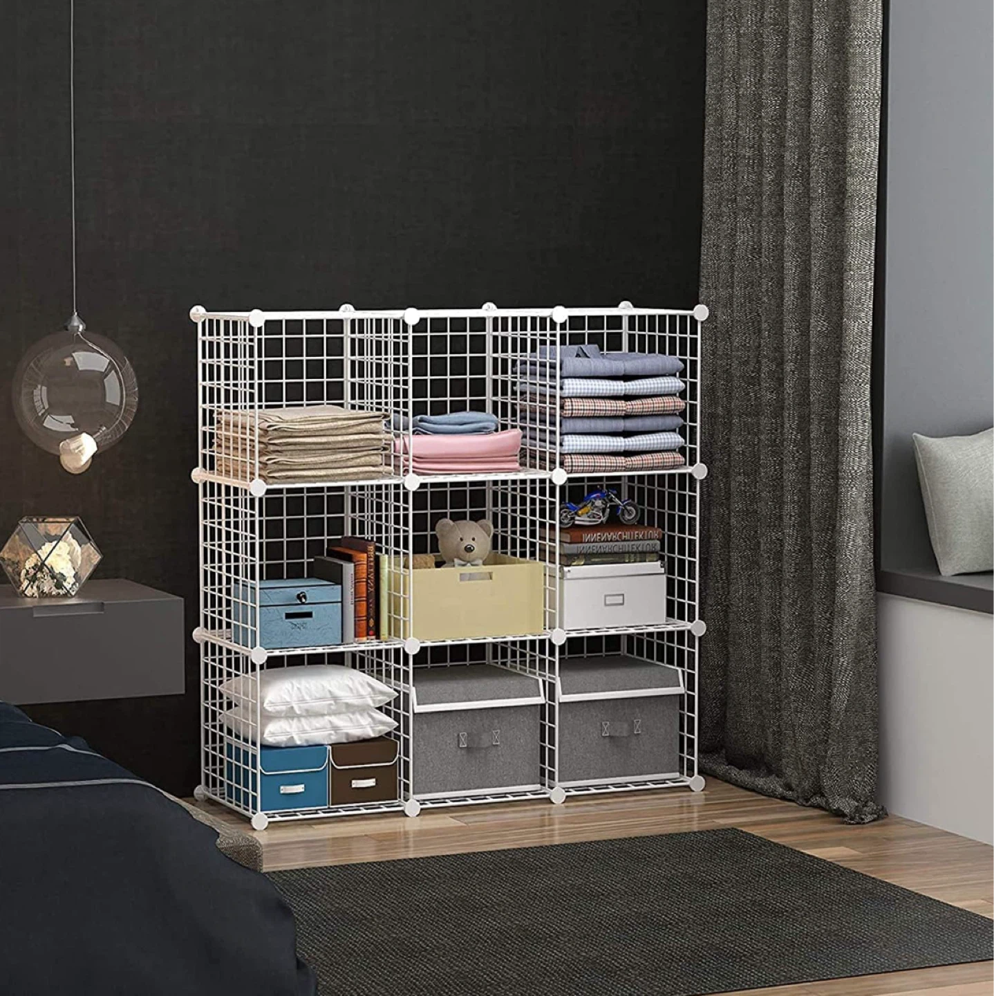 C&AHOME Wire Cube Storage Organizer - 9-Cube, White