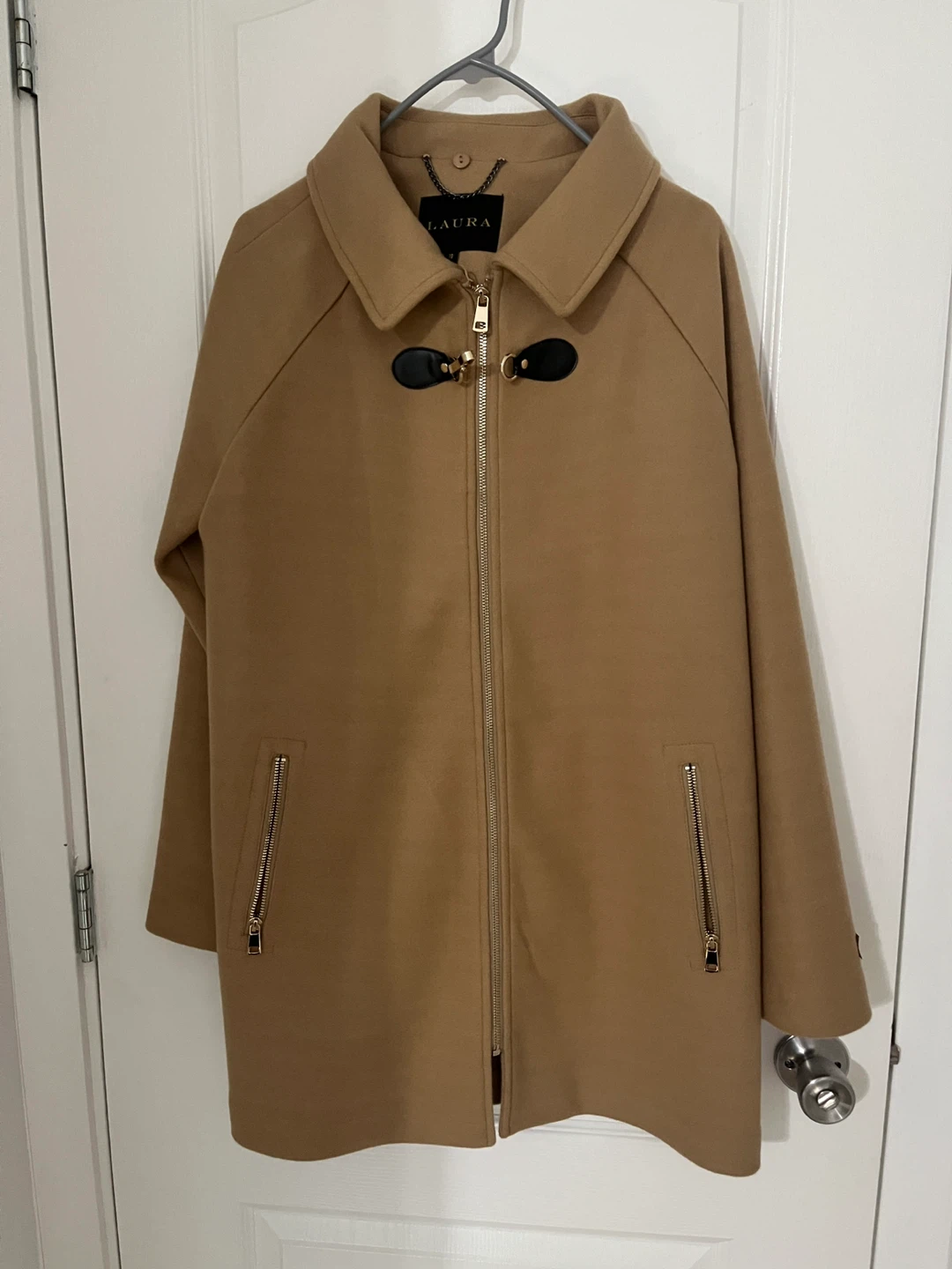 LAURA Tan Duffle Coat Size 10