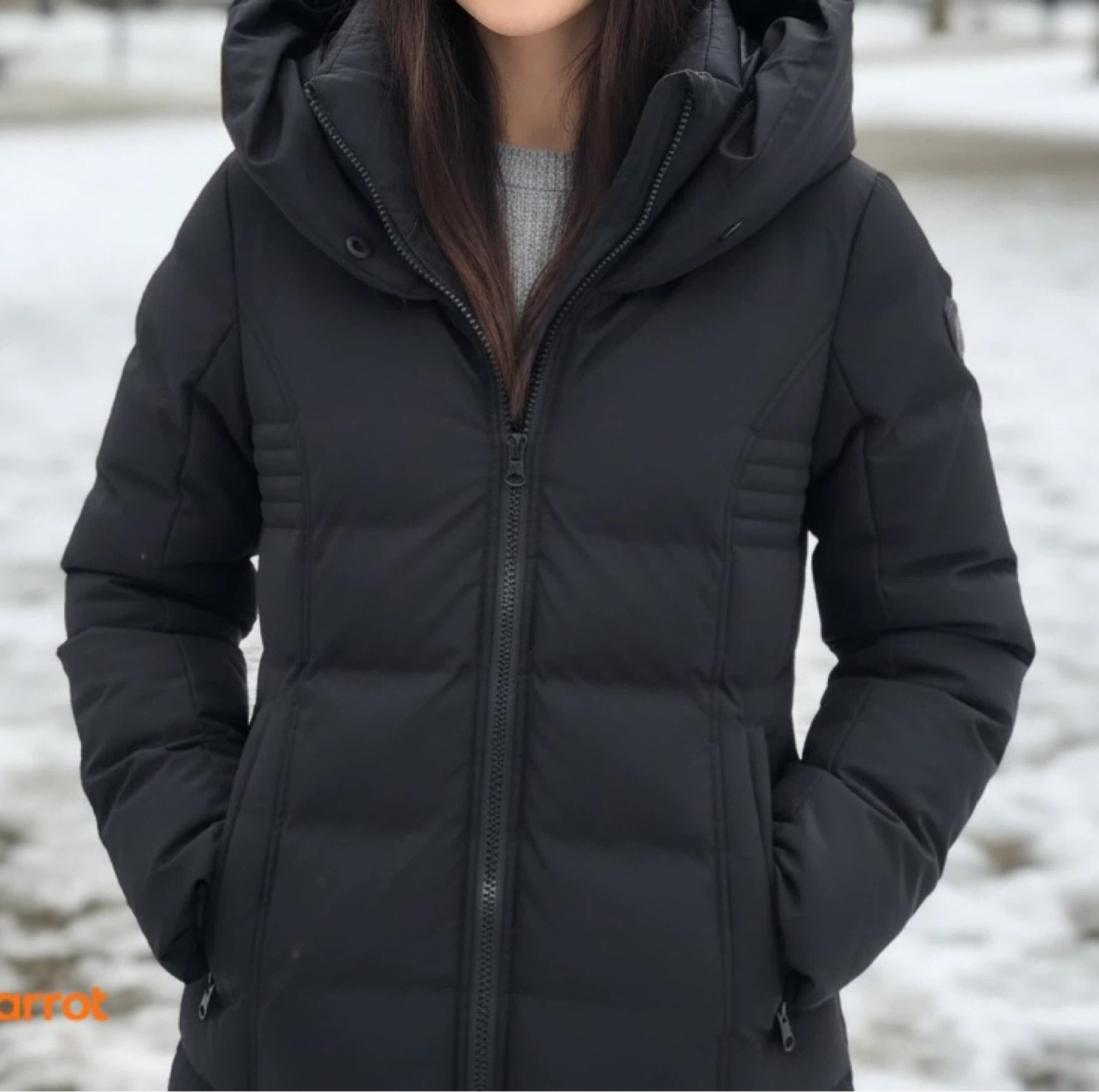 Oxygen Black Down Puffer Winter Jacket
