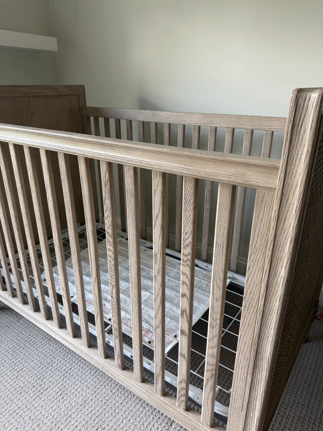 Wooden Baby Crib with Cane Detailing - photo 4