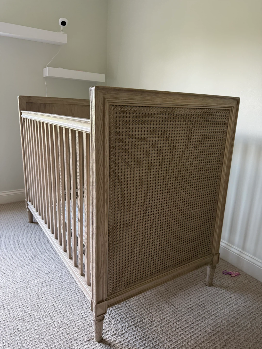 Wooden Baby Crib with Cane Detailing - photo 2