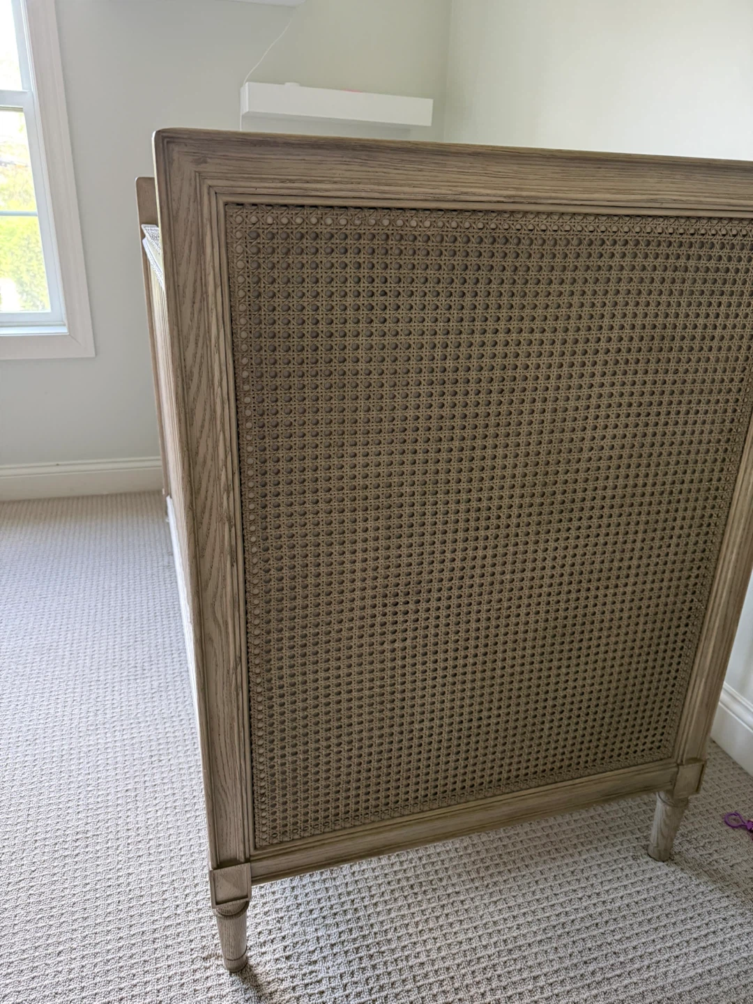 Wooden Baby Crib with Cane Detailing - photo 3