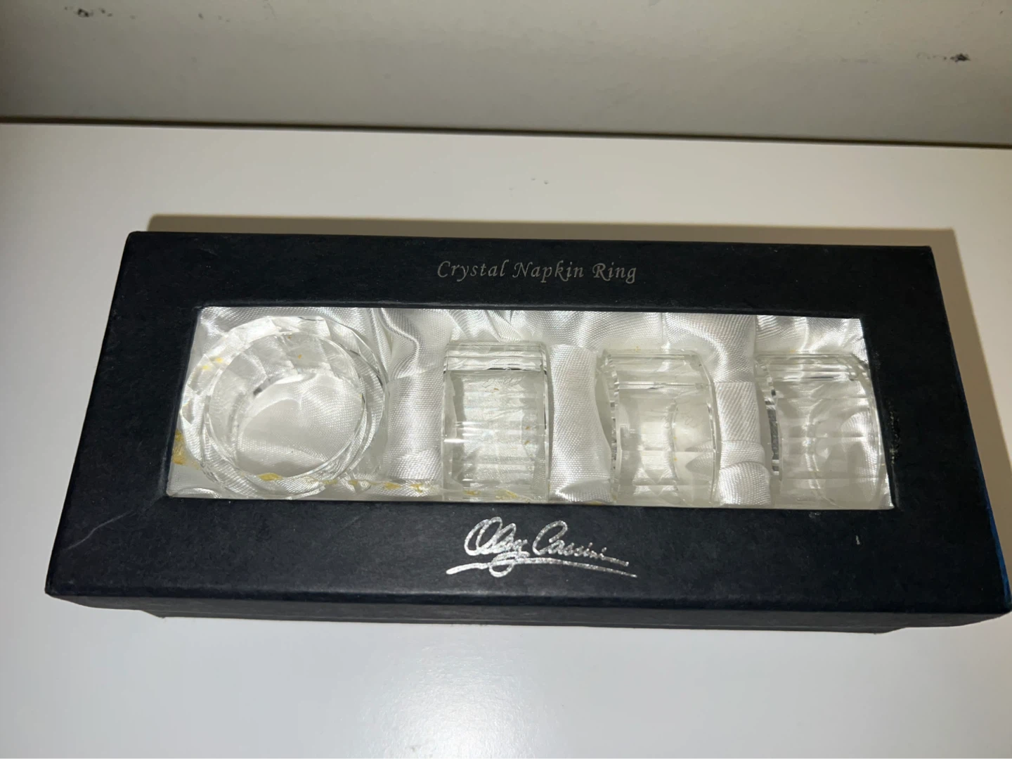Olga Cassini Crystal Napkin Rings - Set of 4