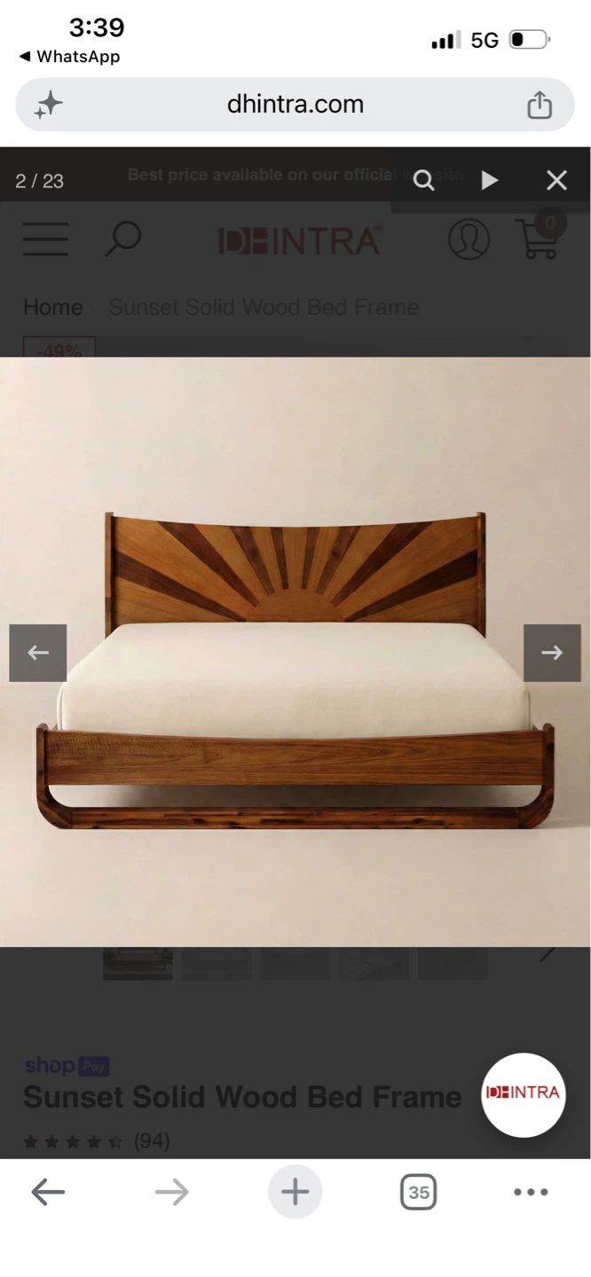 New Sunset Solid Wood Bed Frame - photo 2