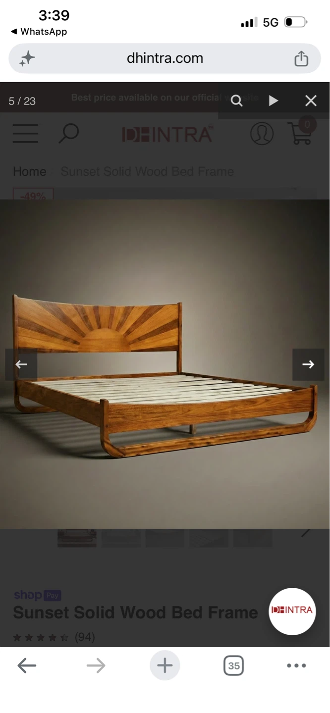 New Sunset Solid Wood Bed Frame - photo 4