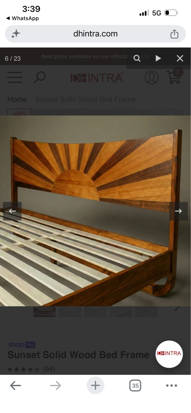 New Sunset Solid Wood Bed Frame - photo 5