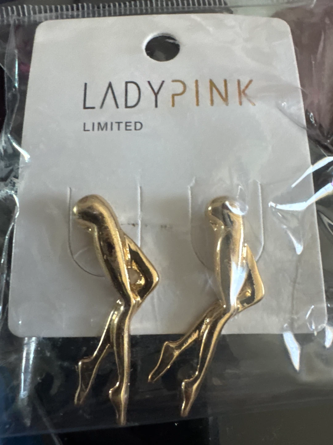Lady Pink Limited Gold Tone Dangly Earrings - photo 3