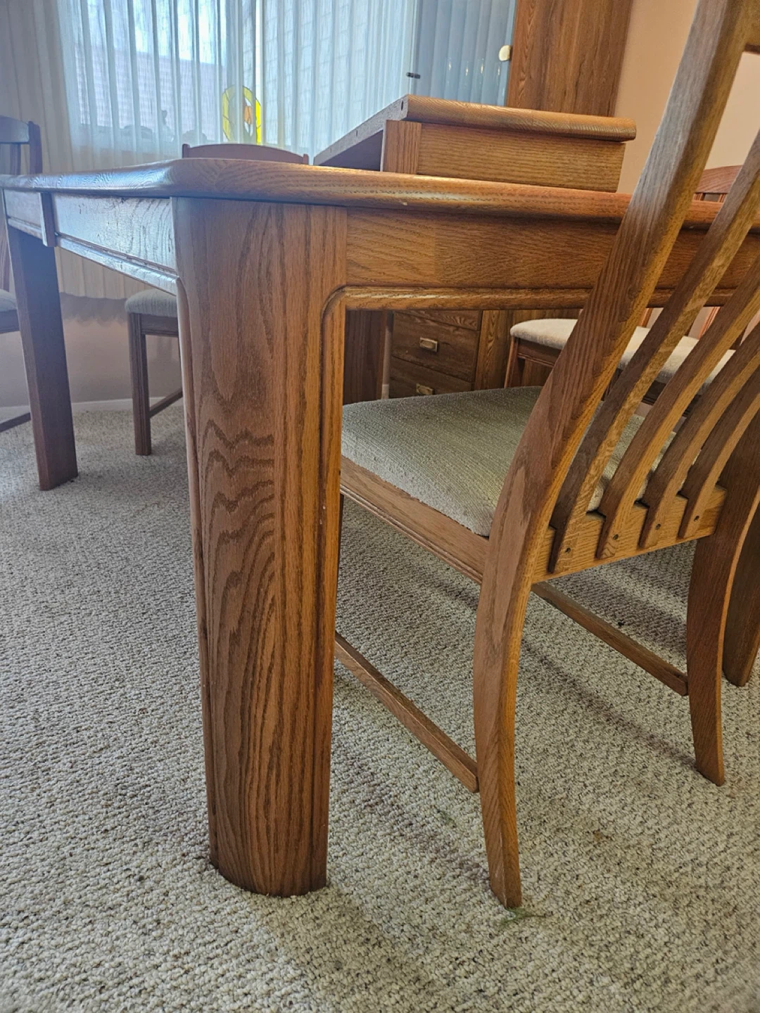 Oak Dining Table and Chairs Set - photo 5