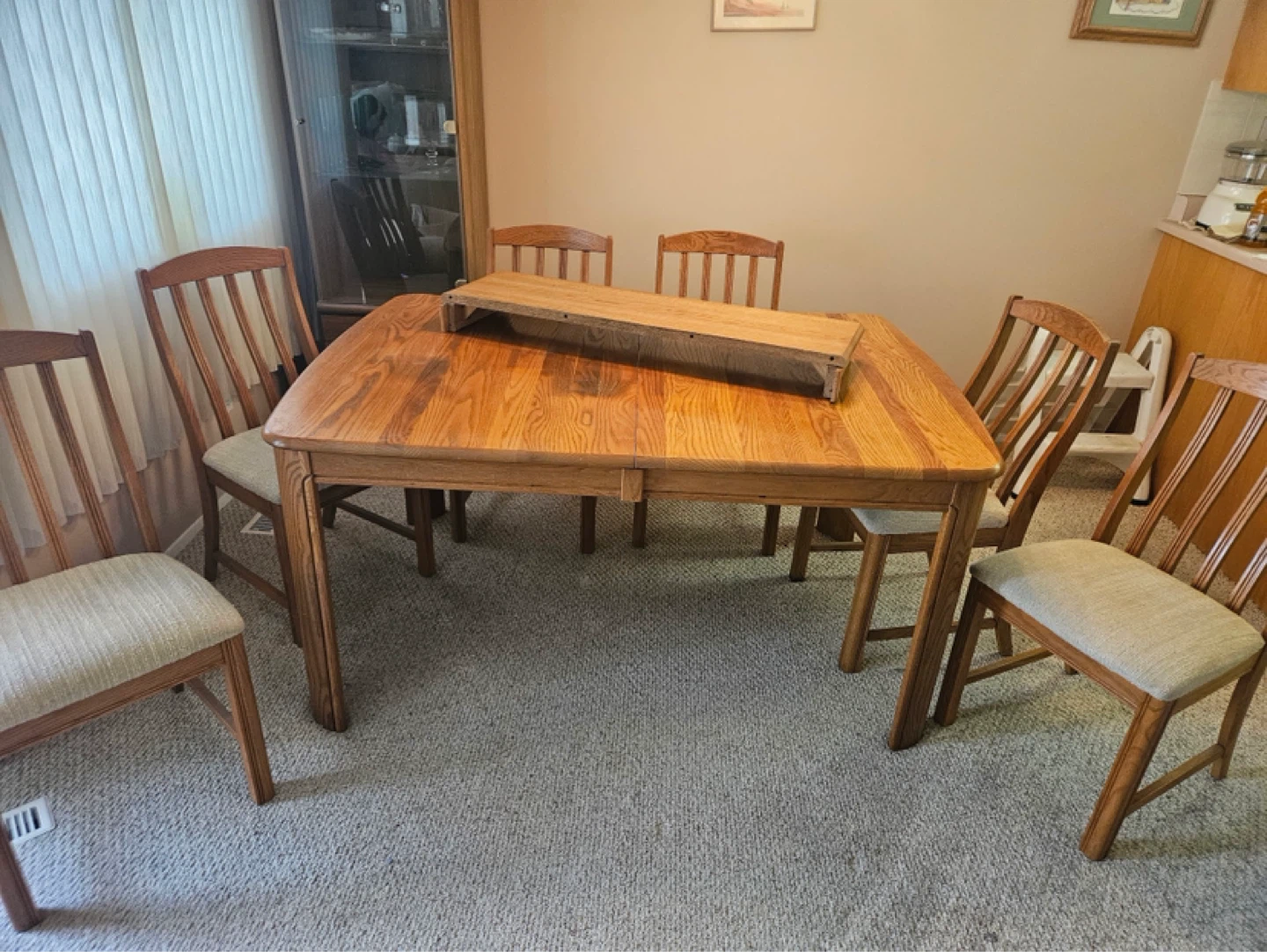 Oak Dining Table and Chairs Set
