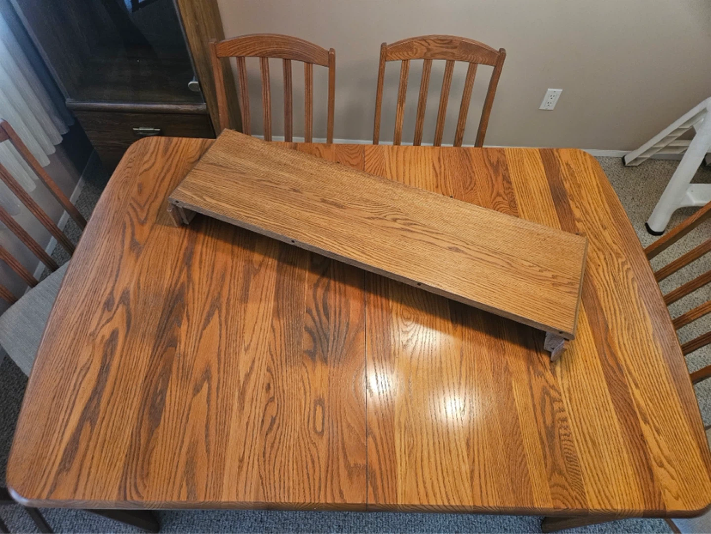 Oak Dining Table and Chairs Set - photo 2