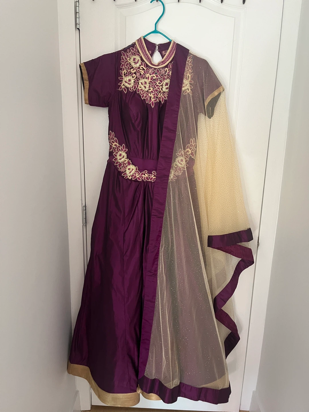 Purple Anarkali Suit with Dupatta