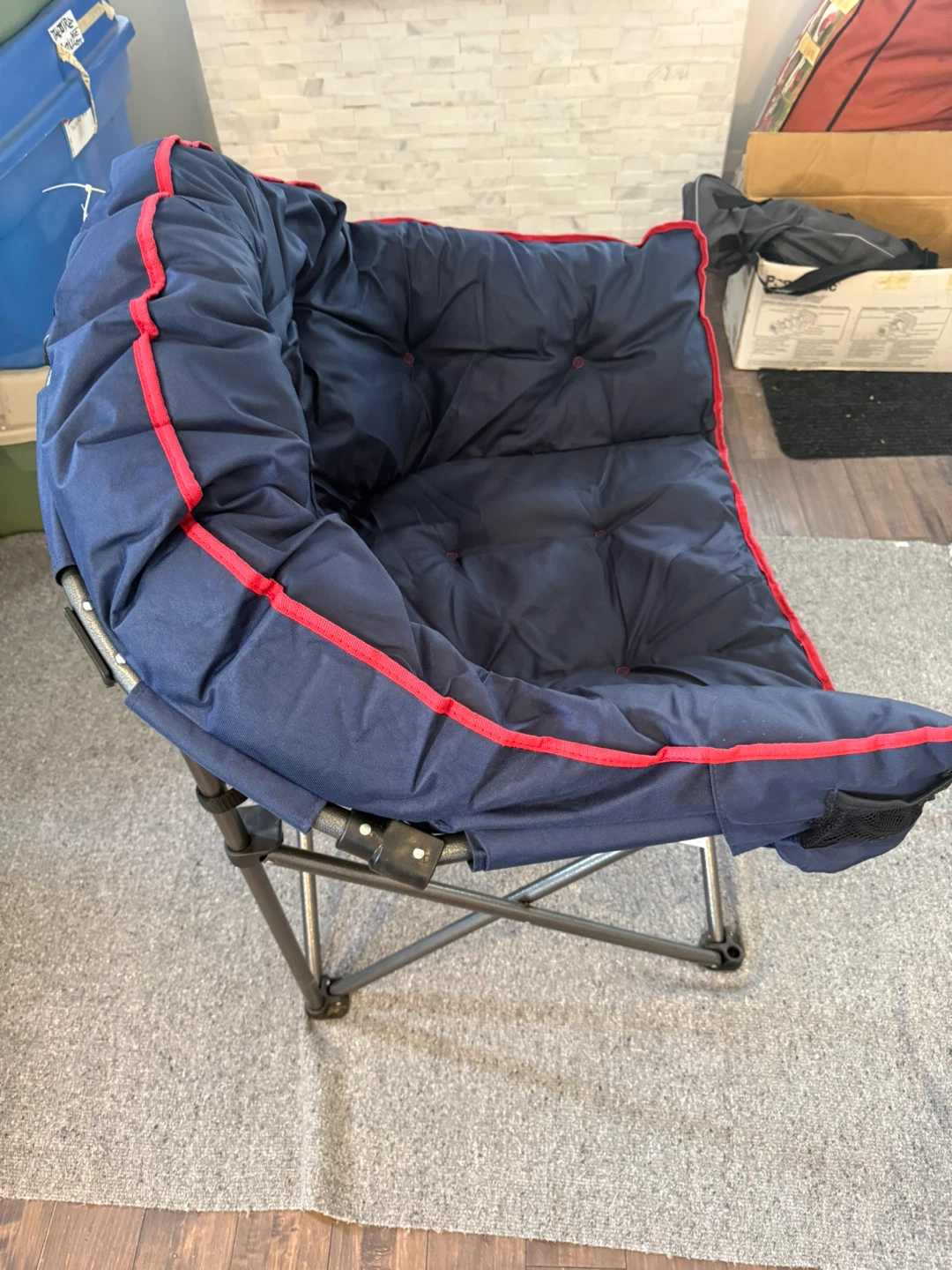 Blue Padded Moon Camping Chair with Red Trim - photo 2