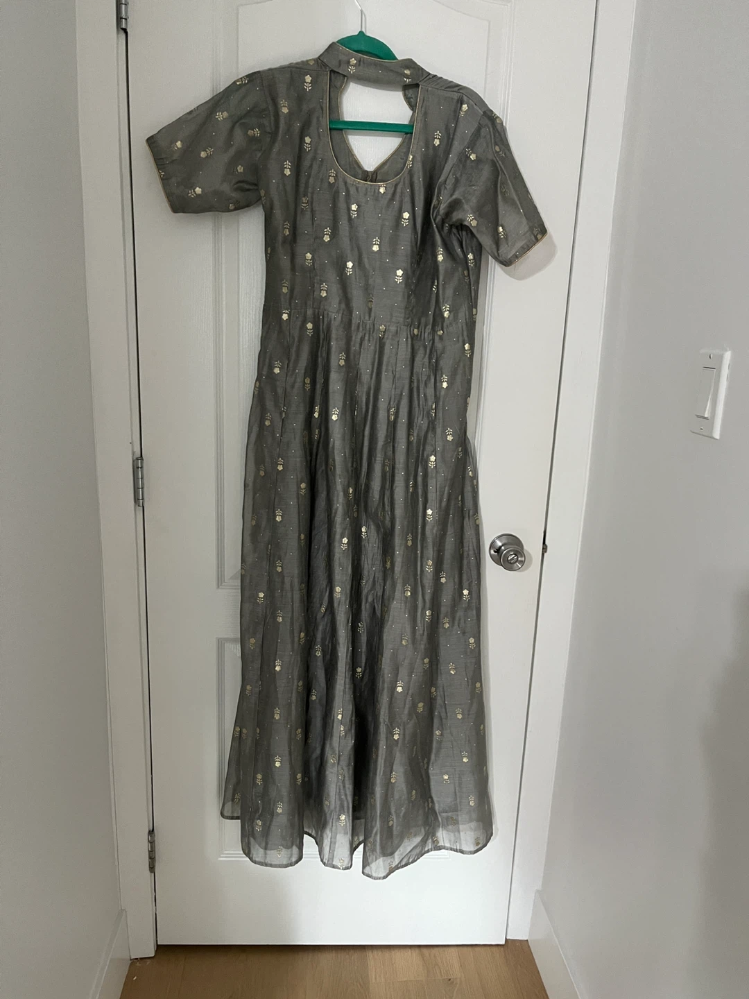 Grey kurta with gold print