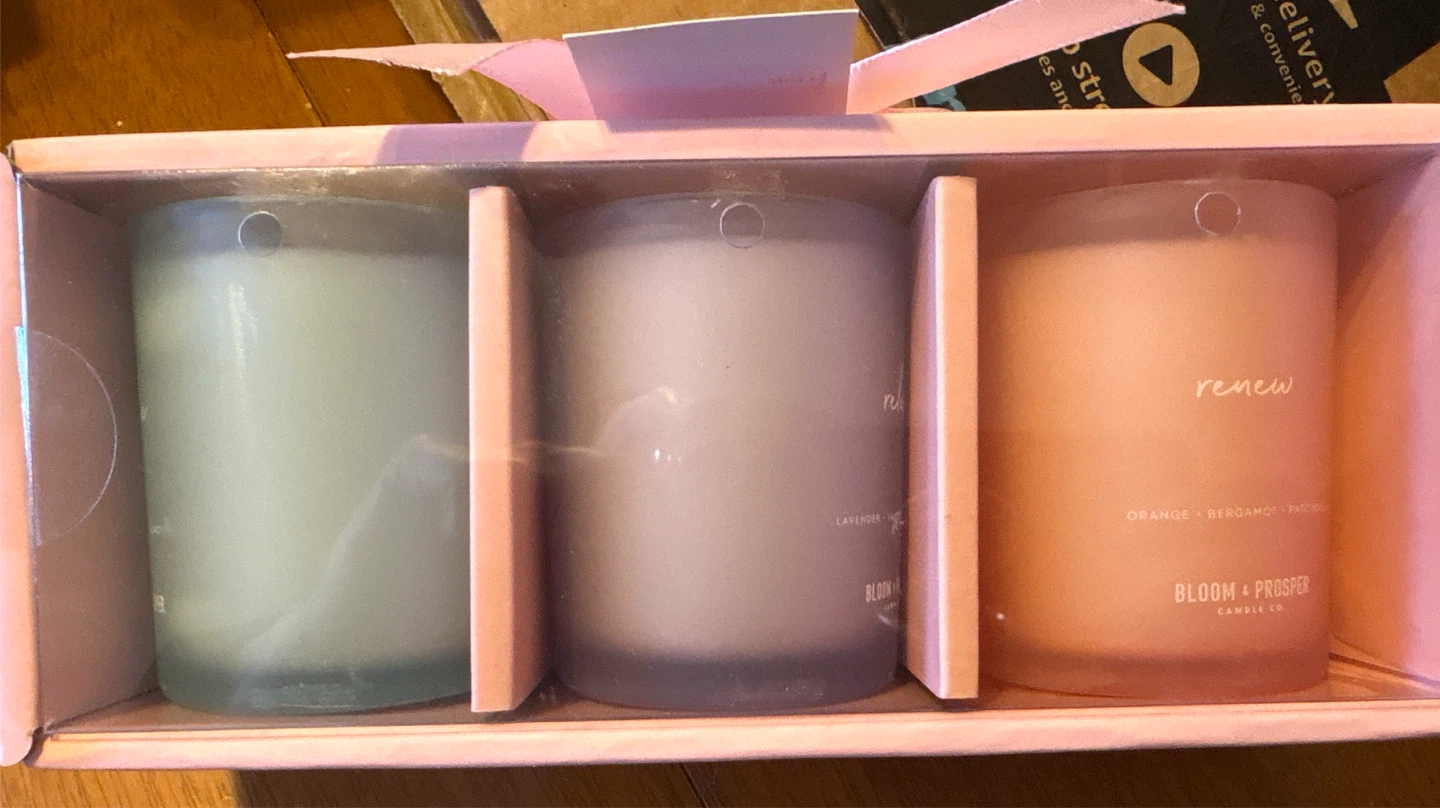 Bloom & Prosper Candle Co. Set of 3 Scented Candles