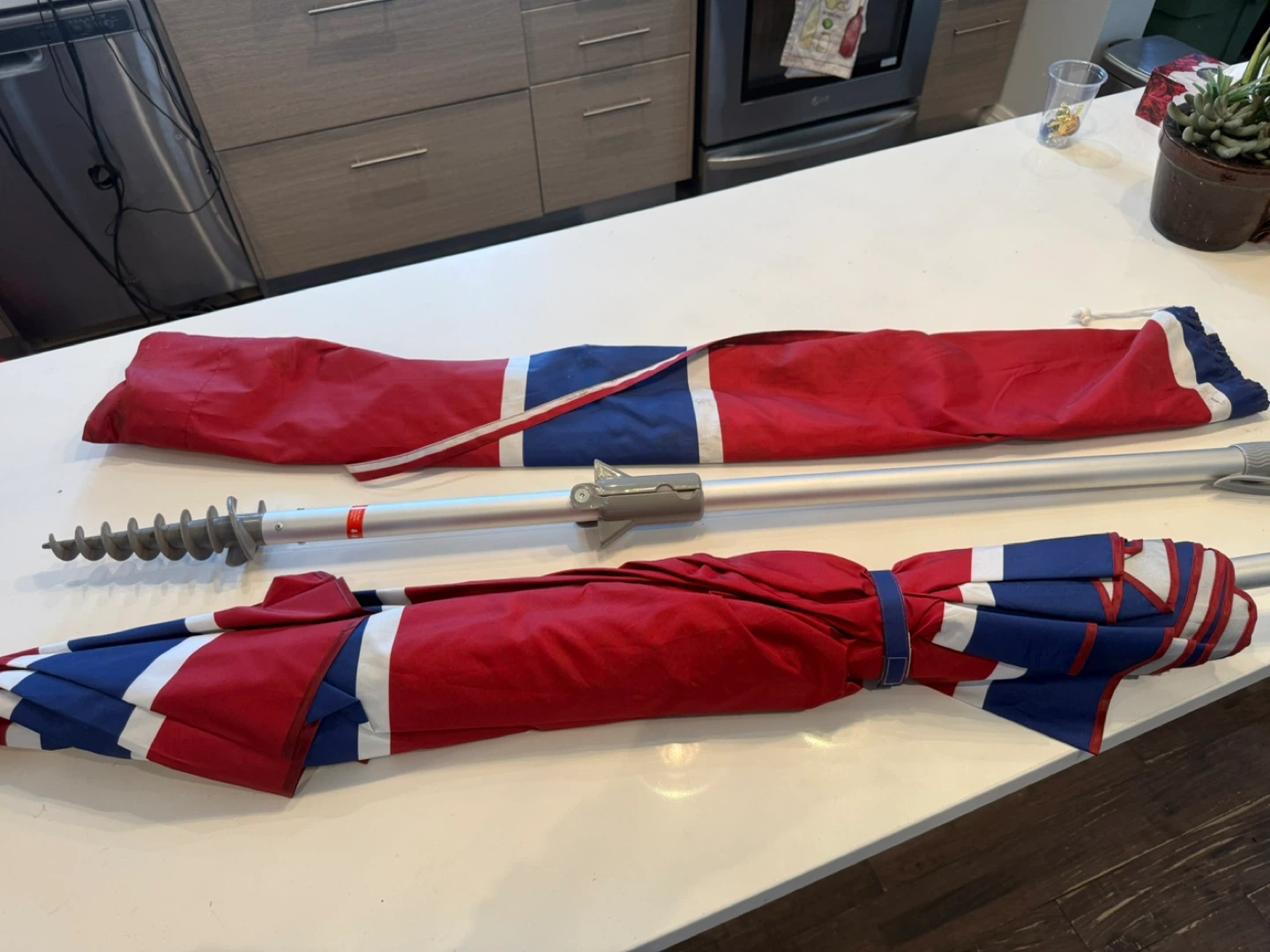 Montreal Canadiens Beach Umbrella with Sand Anchor
