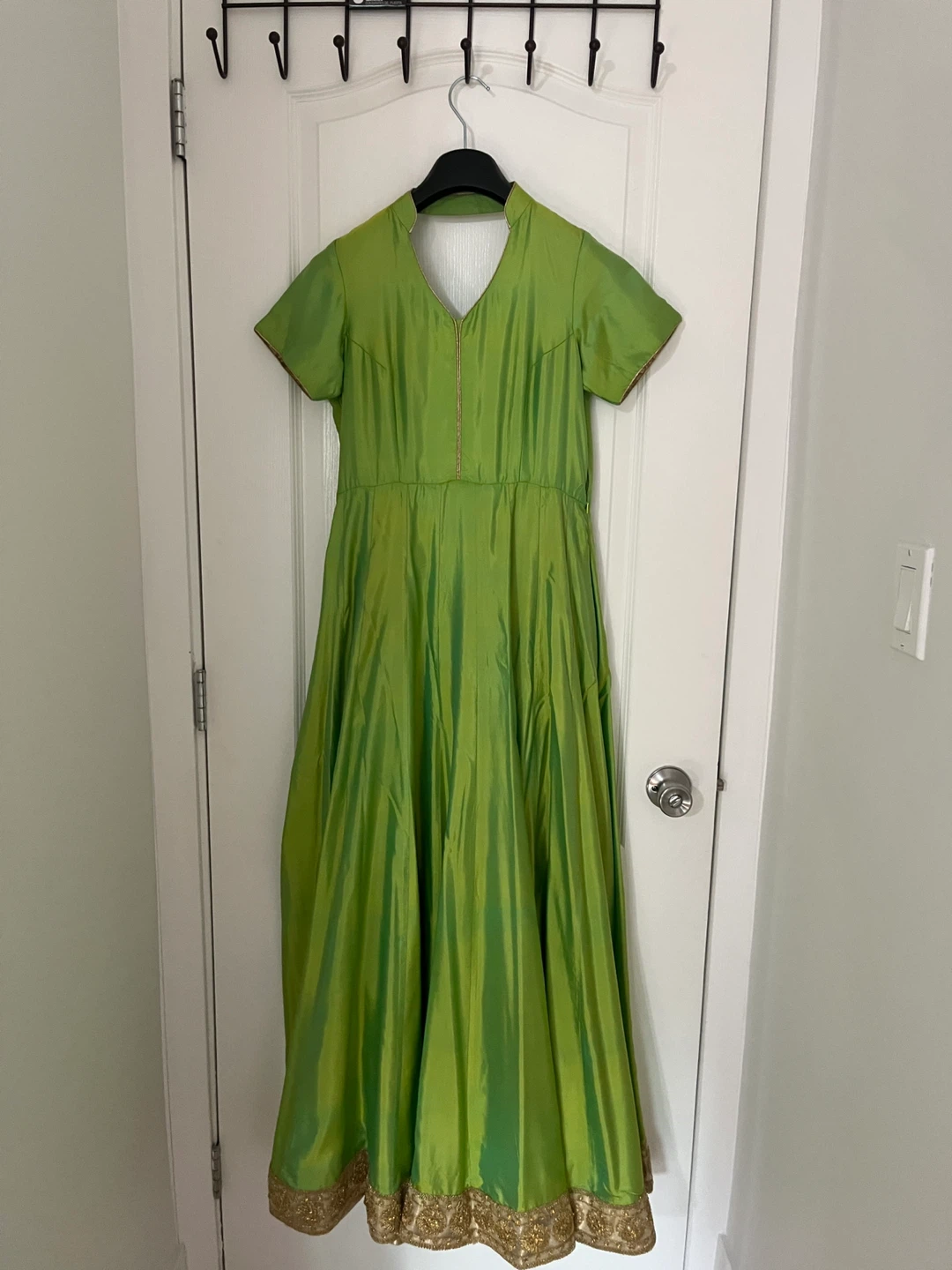 Green Maxi Dress with Gold Trim - photo 2