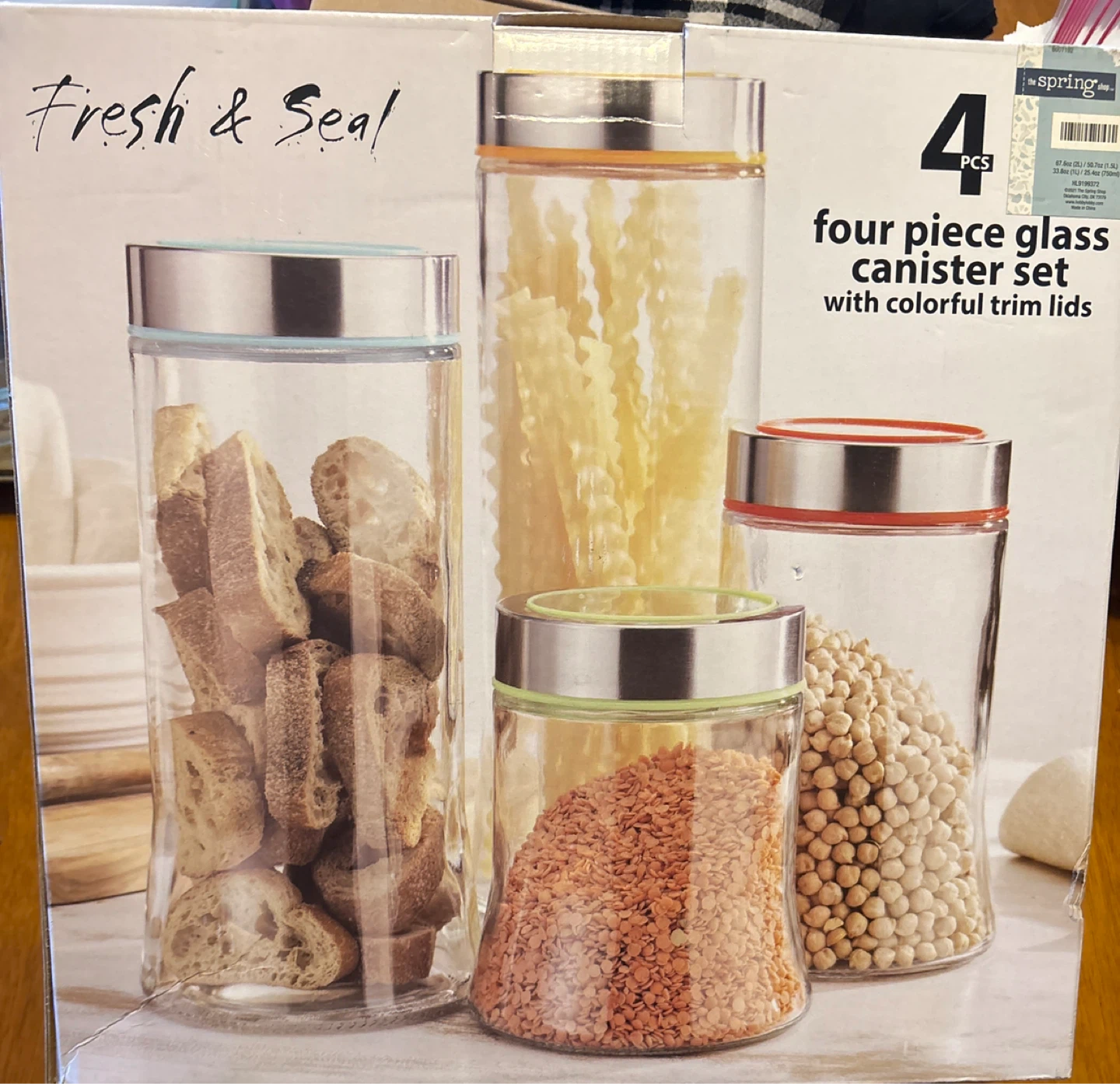 The Spring Shop Fresh & Seal 4-Piece Glass Canister Set