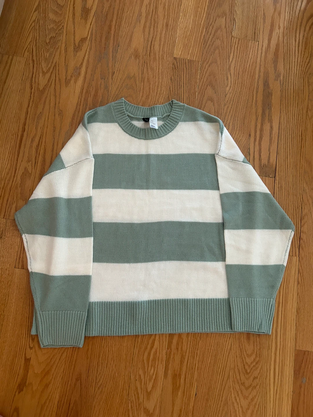H&M Striped Sweater - Cream/Green