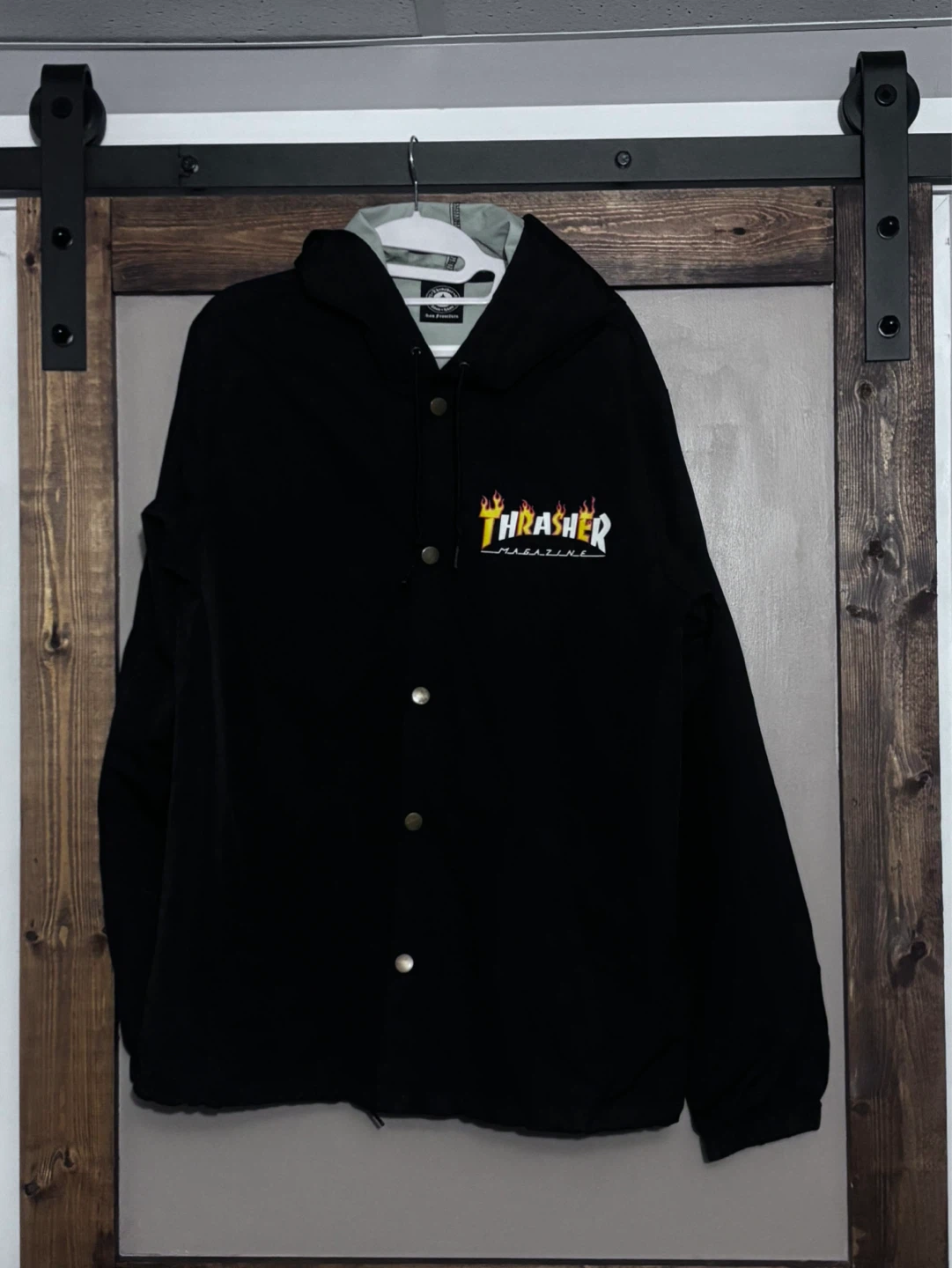 Thrasher Magazine Black Nylon Jacket Size L
